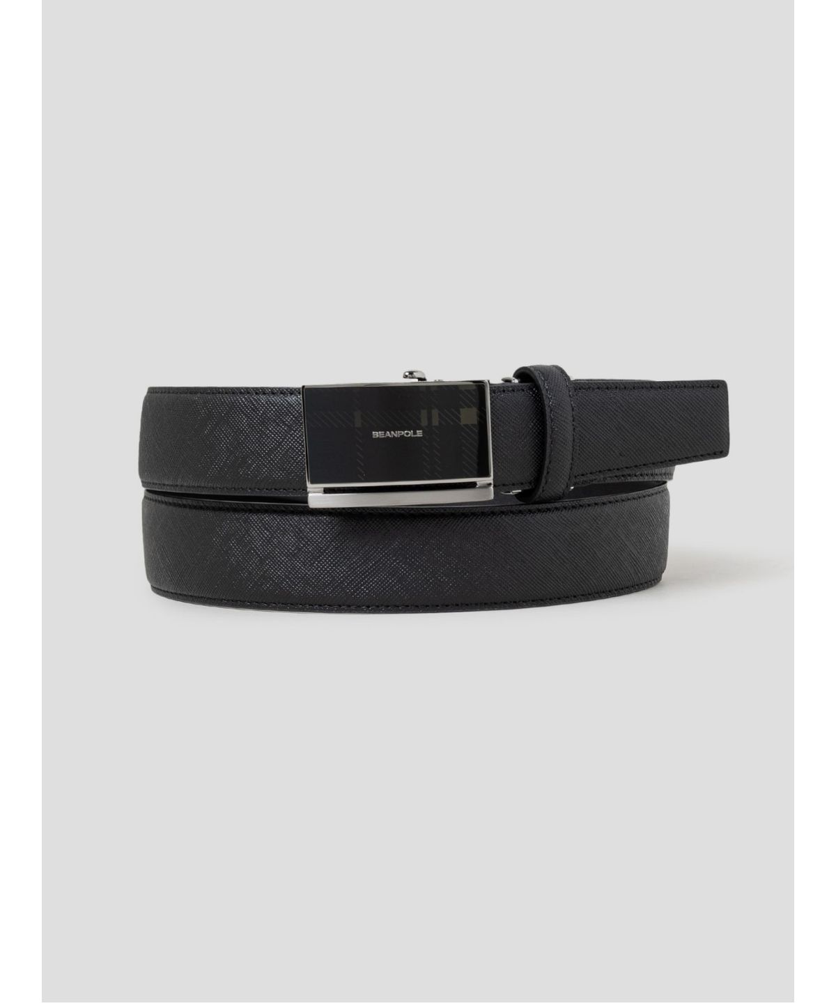 빈폴 액세서리(BEANPOLE ACCESSORY) 빈폴 체크 자동 버클 벨트 - 블랙