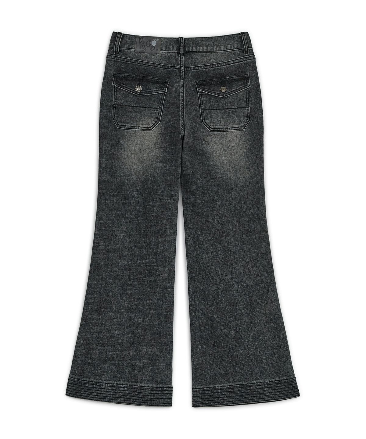 허그유어스킨(HUG YOUR SKIN) 세미 부츠컷 데님 팬츠 (블랙 데님)