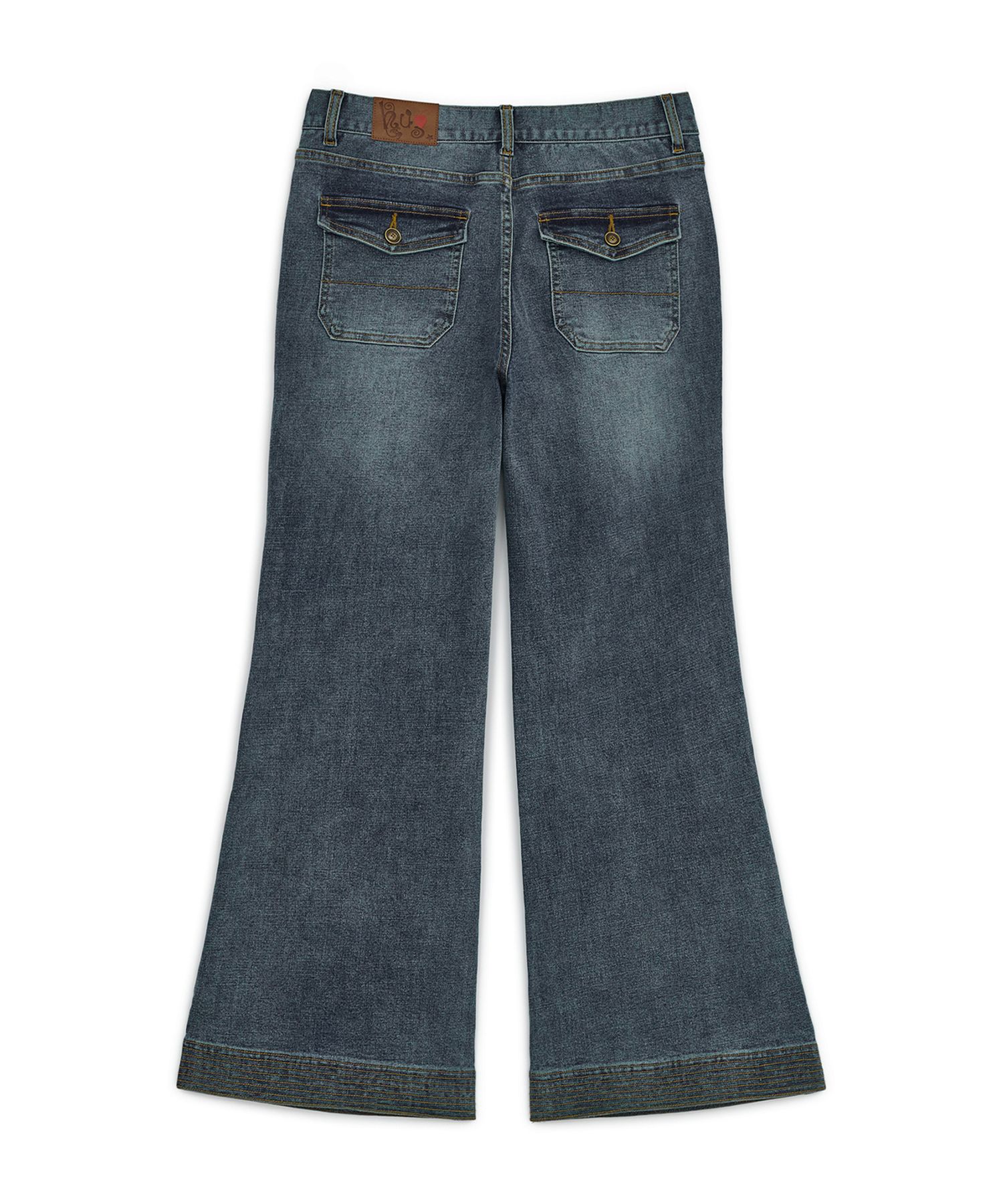 hug your skin セミブーツカットデニムパンツ MUSINSA | HUG YOUR SKIN Semi Bootcut Denim Pants (Blue Denim)