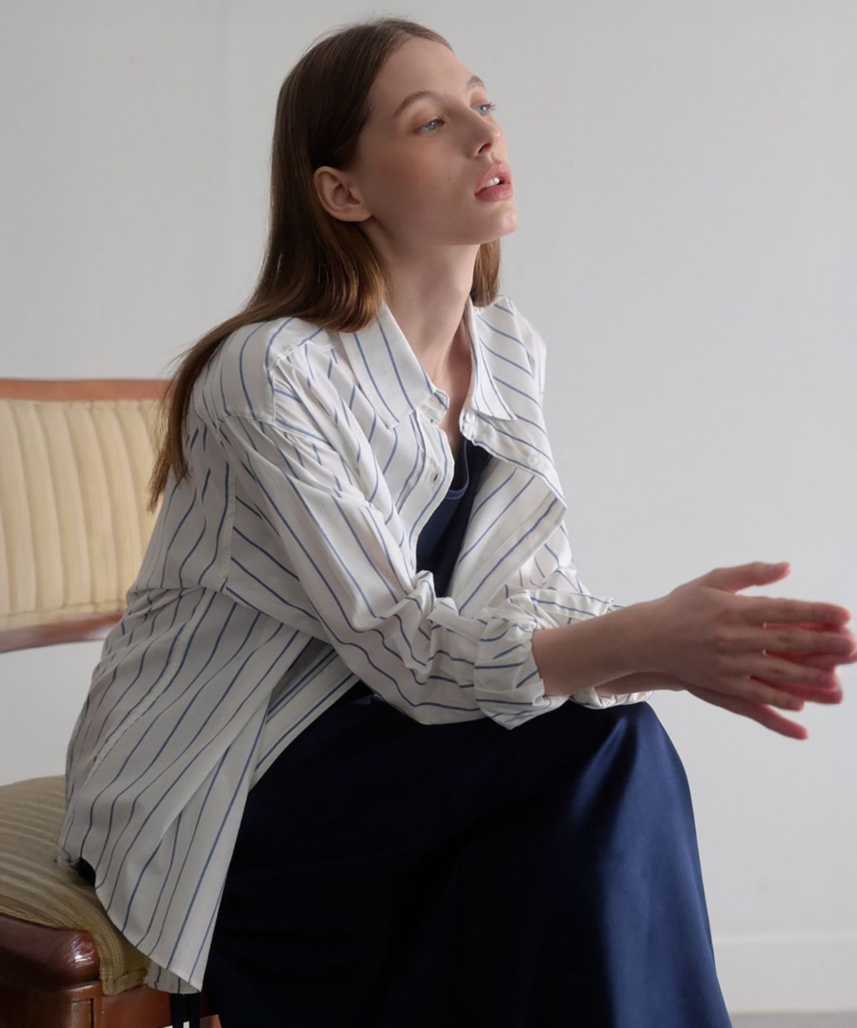르나브(LENAV) Les stripe Shirts (네이비)