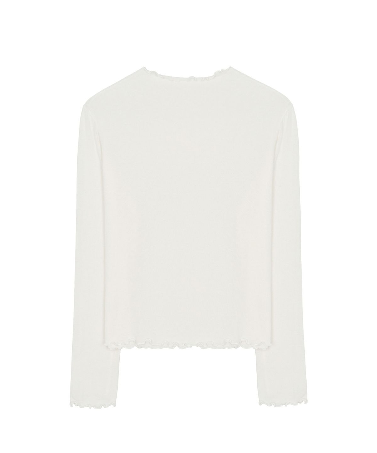 닉앤니콜(NICK&NICOLE) SOFT FRILL EDGE LONG SLEEVE TOP_CREAM