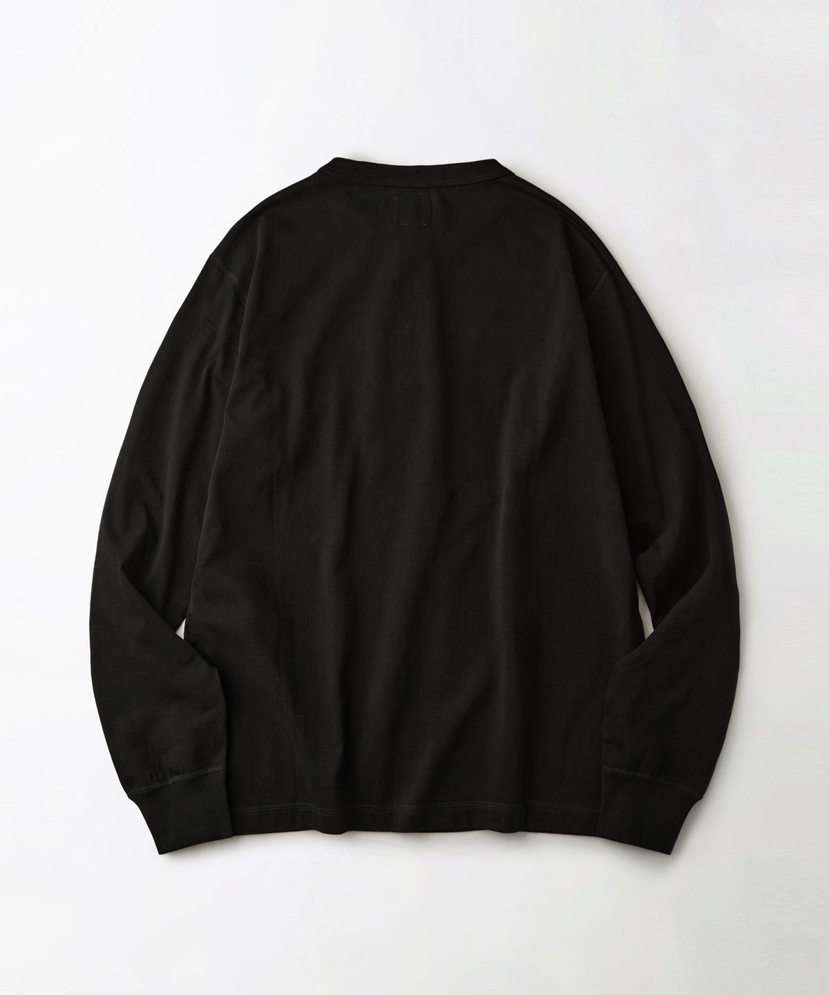 아웃스탠딩(OUTSTANDING) VINTAGE HENLEY NECK LONG SLEEVE TEE_BLACK