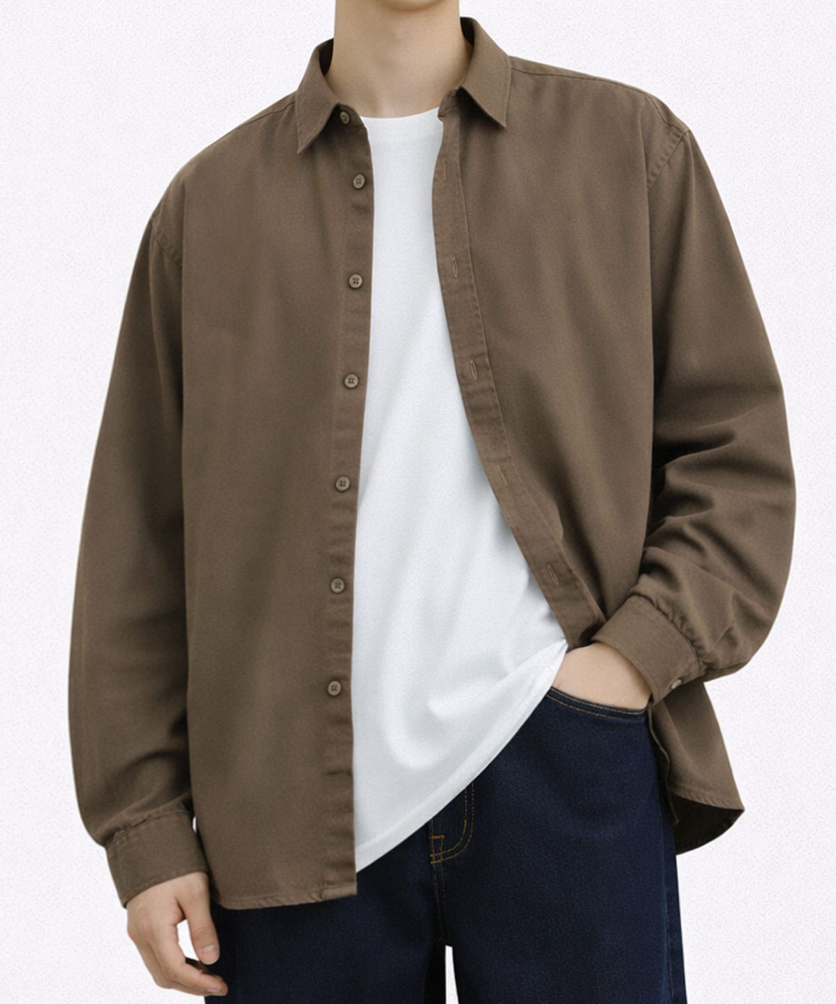 엔티이티(NTET) Pigment Soft Shirt (brown)