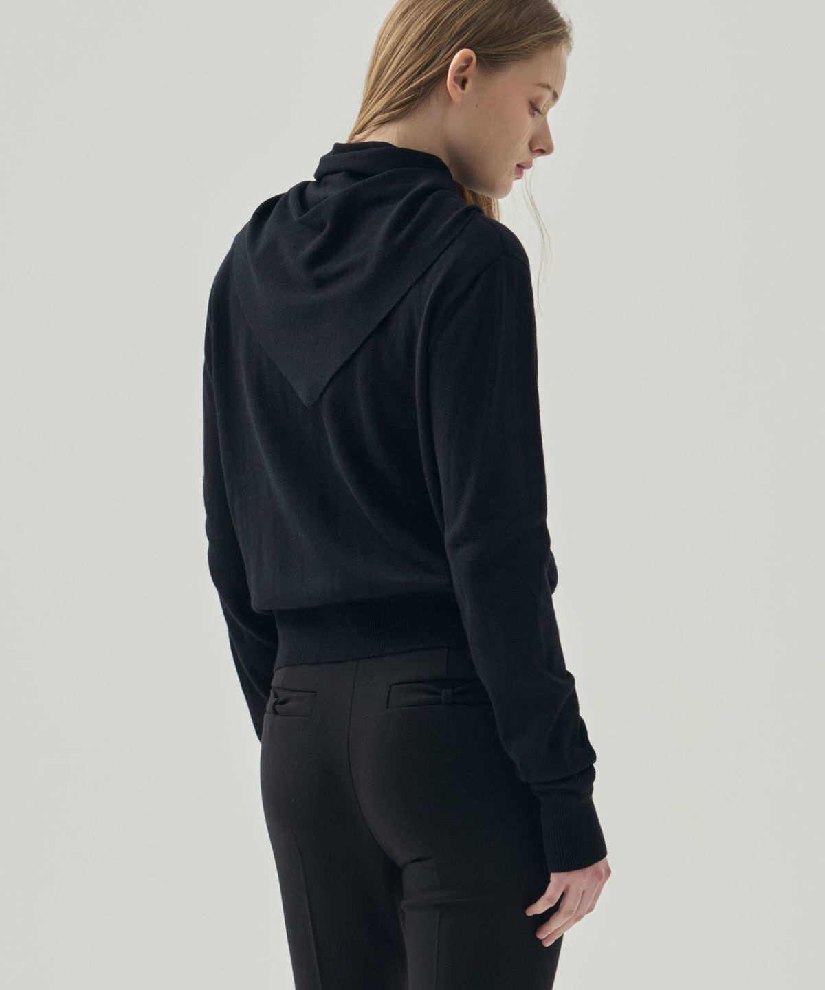 드로우핏 우먼(DRAWFIT WOMEN) 컴포트 라운드 니트 가디건 (커치프 세트) [MOSS GREEN]