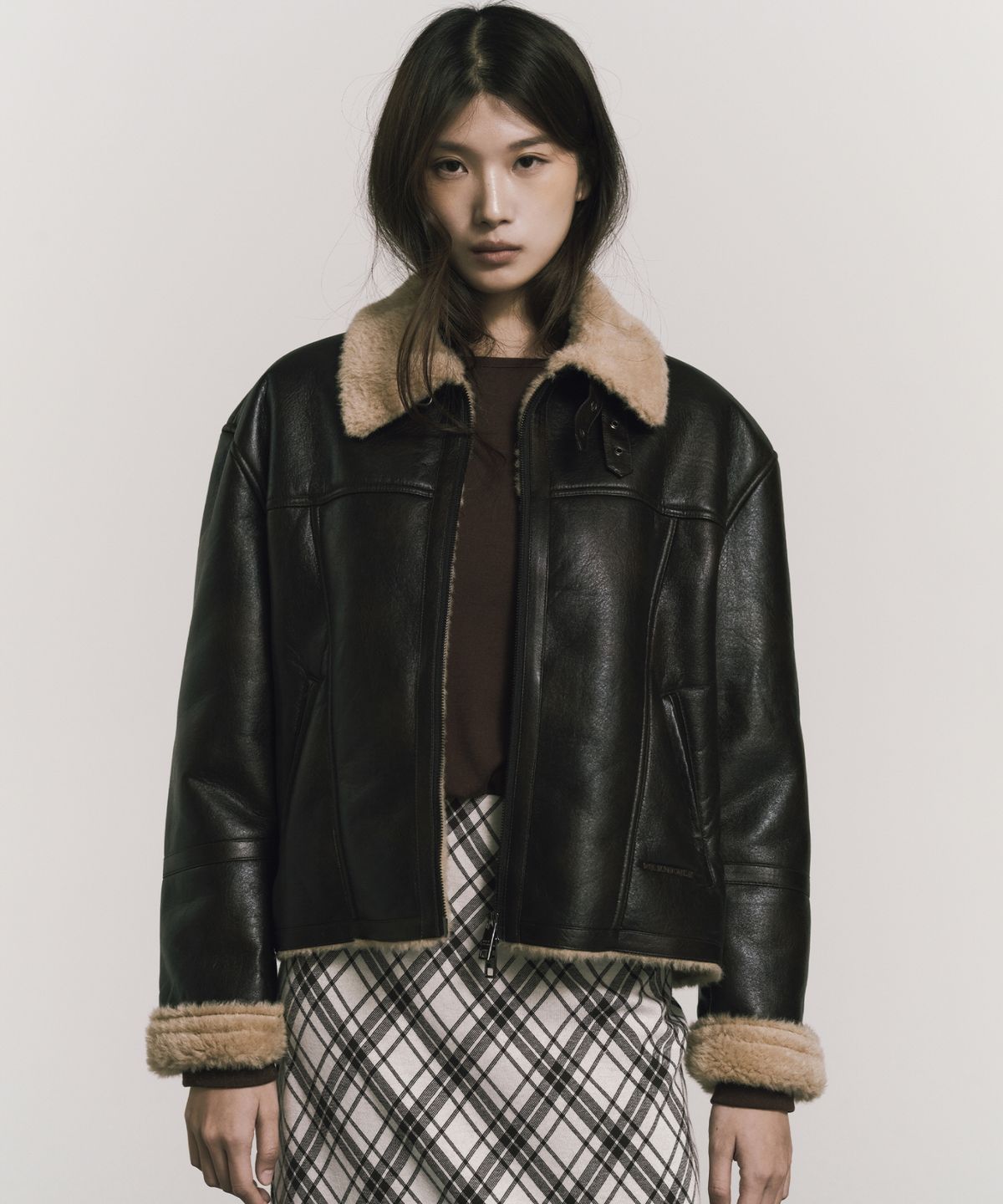 닉앤니콜(NICK&NICOLE) VINTAGE LEATHER FUR MUSTANG_BROWN
