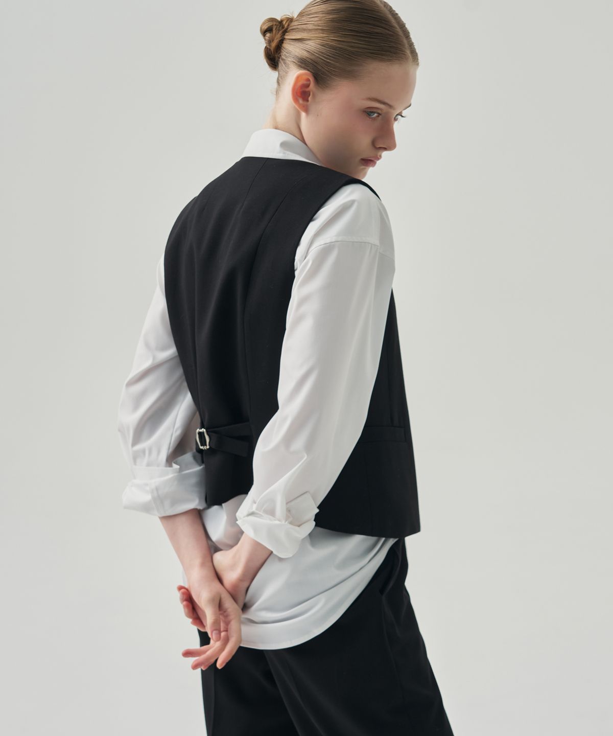 드로우핏 우먼(DRAWFIT WOMEN) 울 코튼 클래식 베스트 [BLACK]