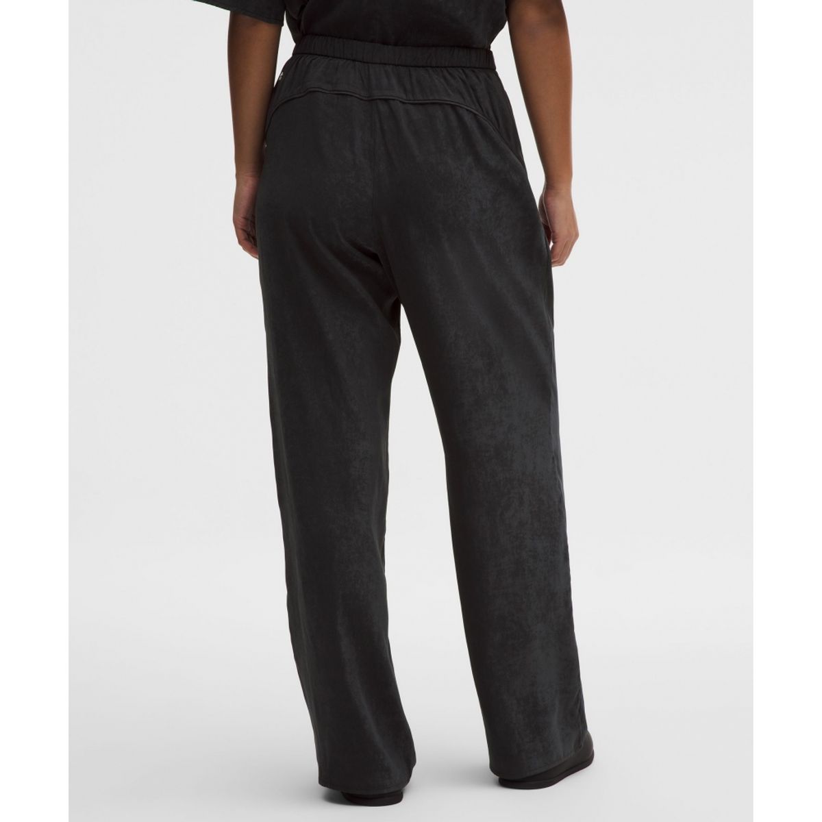 룰루레몬(LULULEMON) 새틴 플리티드 하이라이즈 스트레이트 레그 팬츠  BLK
