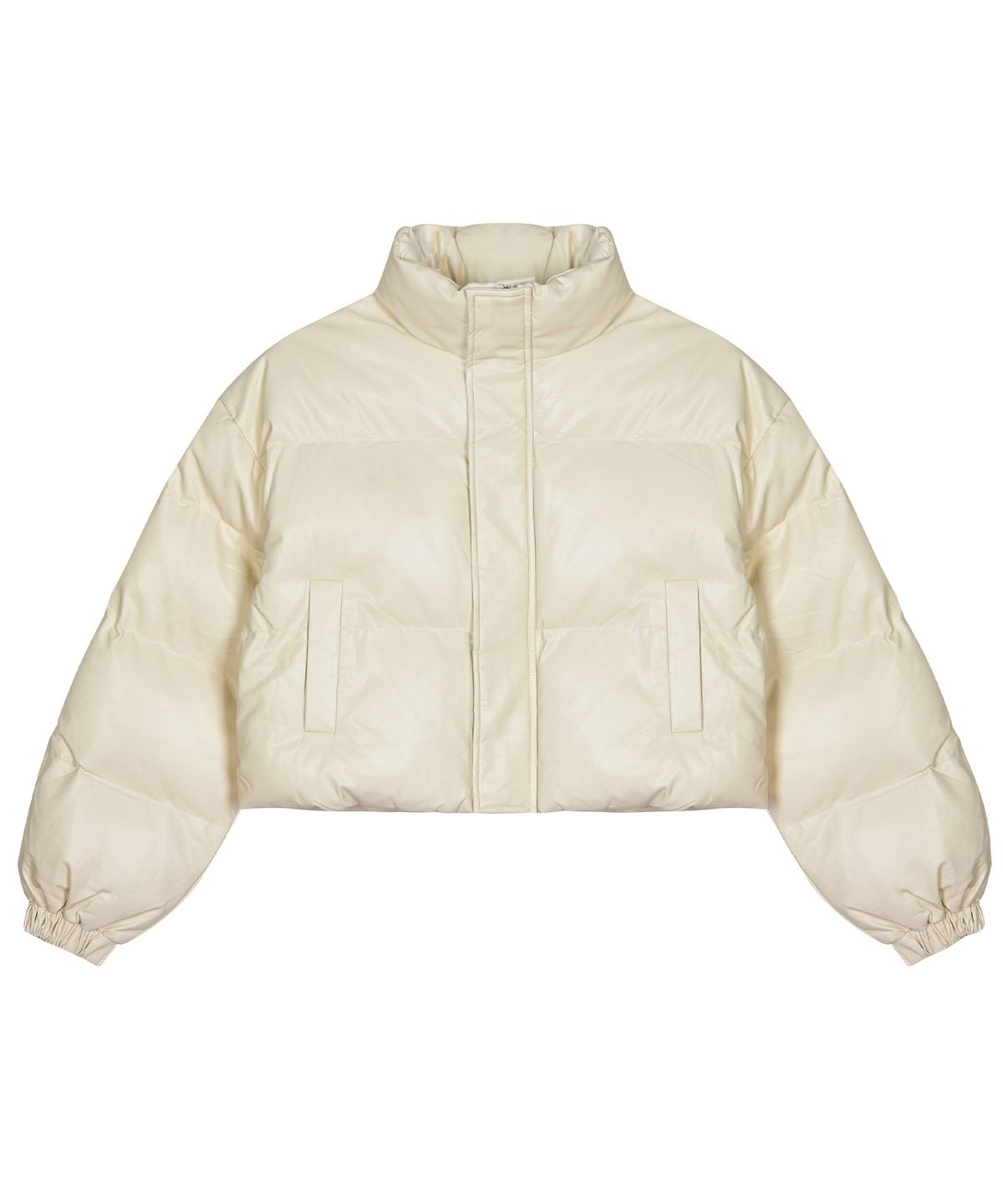 닉앤니콜(NICK&NICOLE) PREMIUM FAUX LEATHER CROP PADDING_CREAM