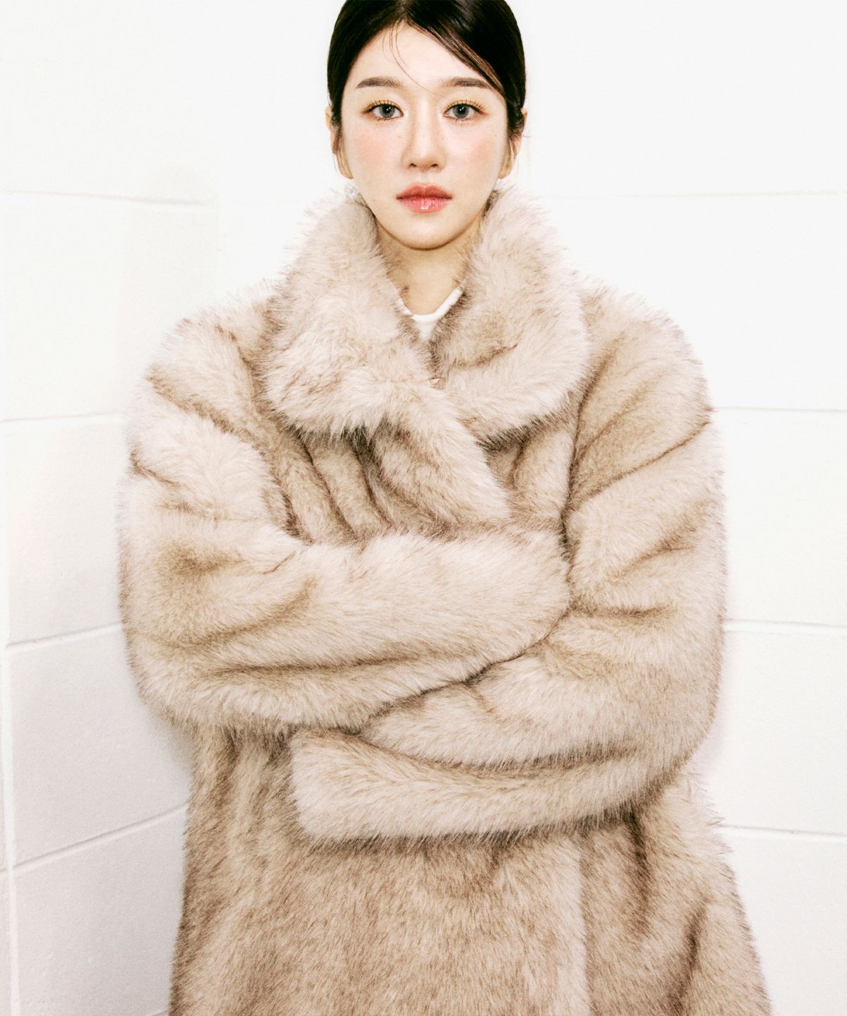 닉앤니콜(NICK&NICOLE) LUXE FUR MIDI JACKET_BEIGE