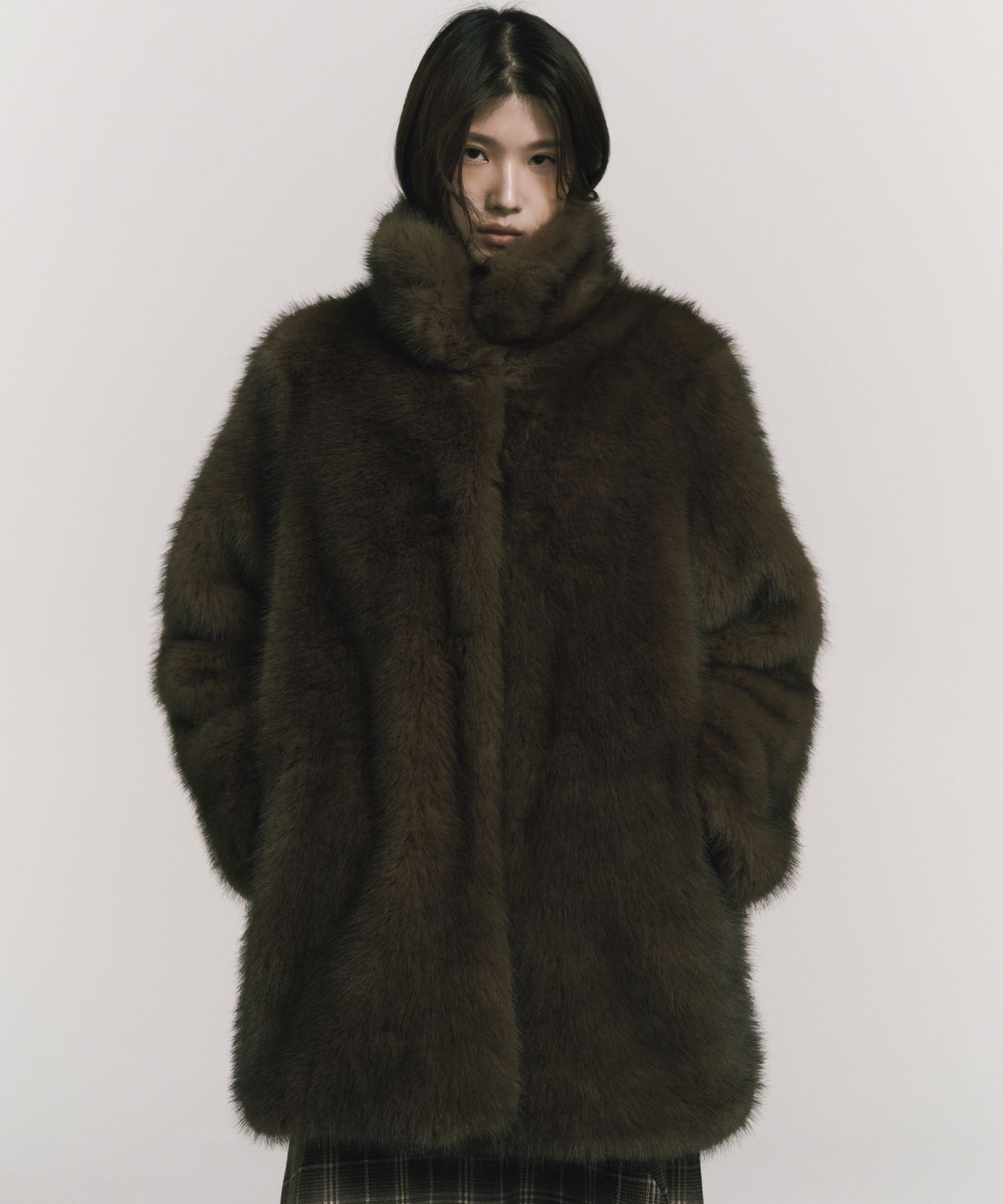 닉앤니콜(NICK&NICOLE) LUXE FUR MIDI JACKET_BROWN