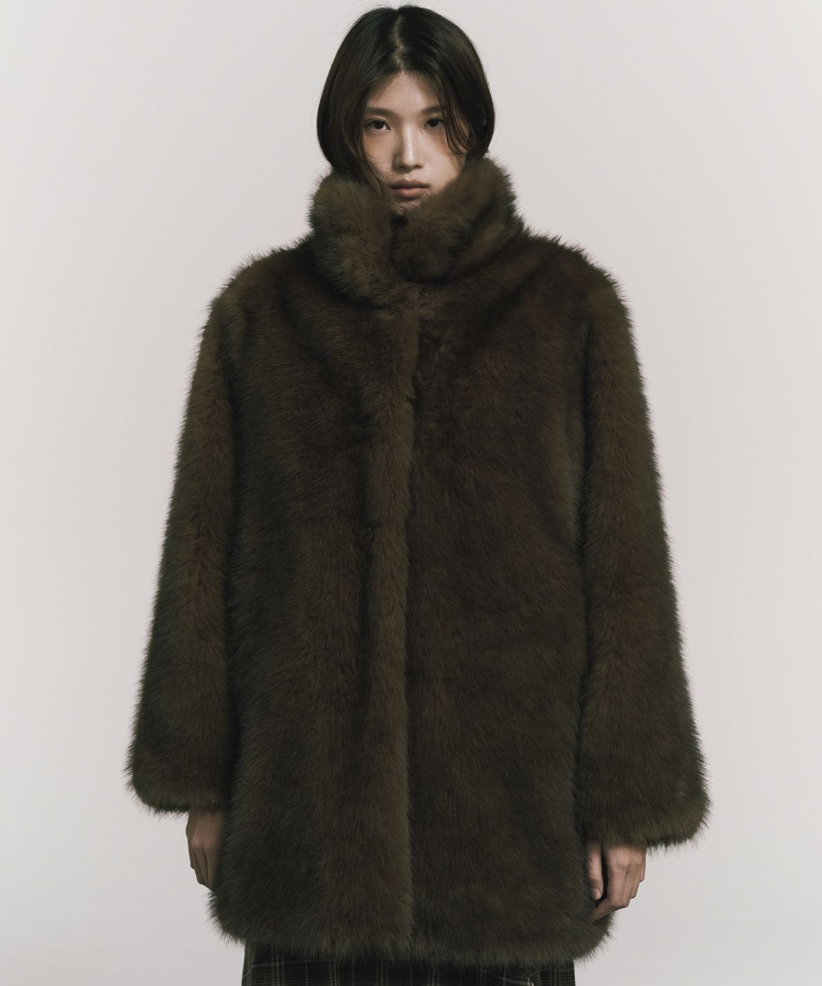 닉앤니콜(NICK&NICOLE) LUXE FUR MIDI JACKET_BROWN