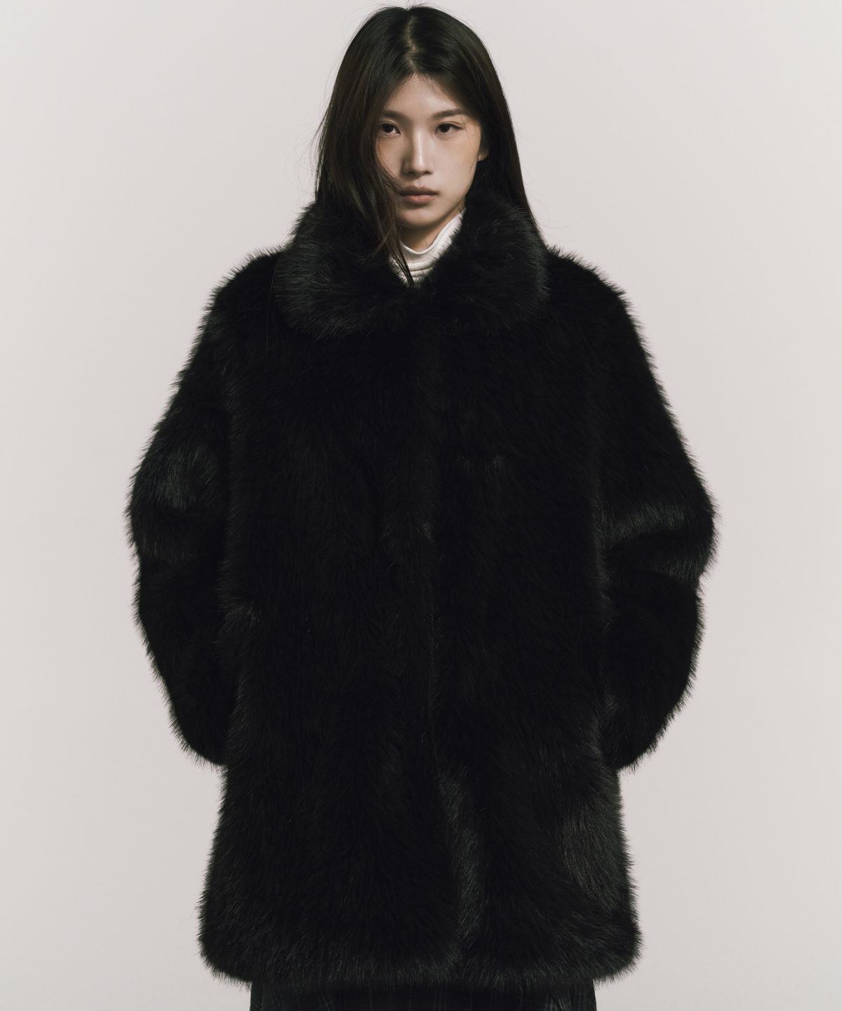 닉앤니콜(NICK&NICOLE) LUXE FUR MIDI JACKET_BLACK