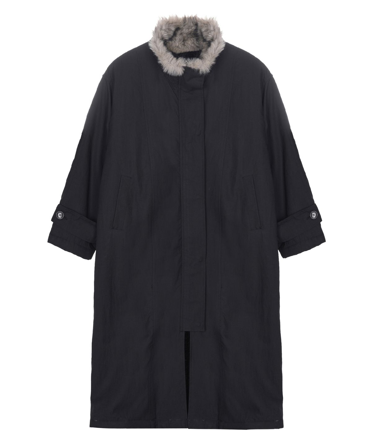 닉앤니콜(NICK&NICOLE) FUR PADDED PARKA LONG JUMPER_BLACK