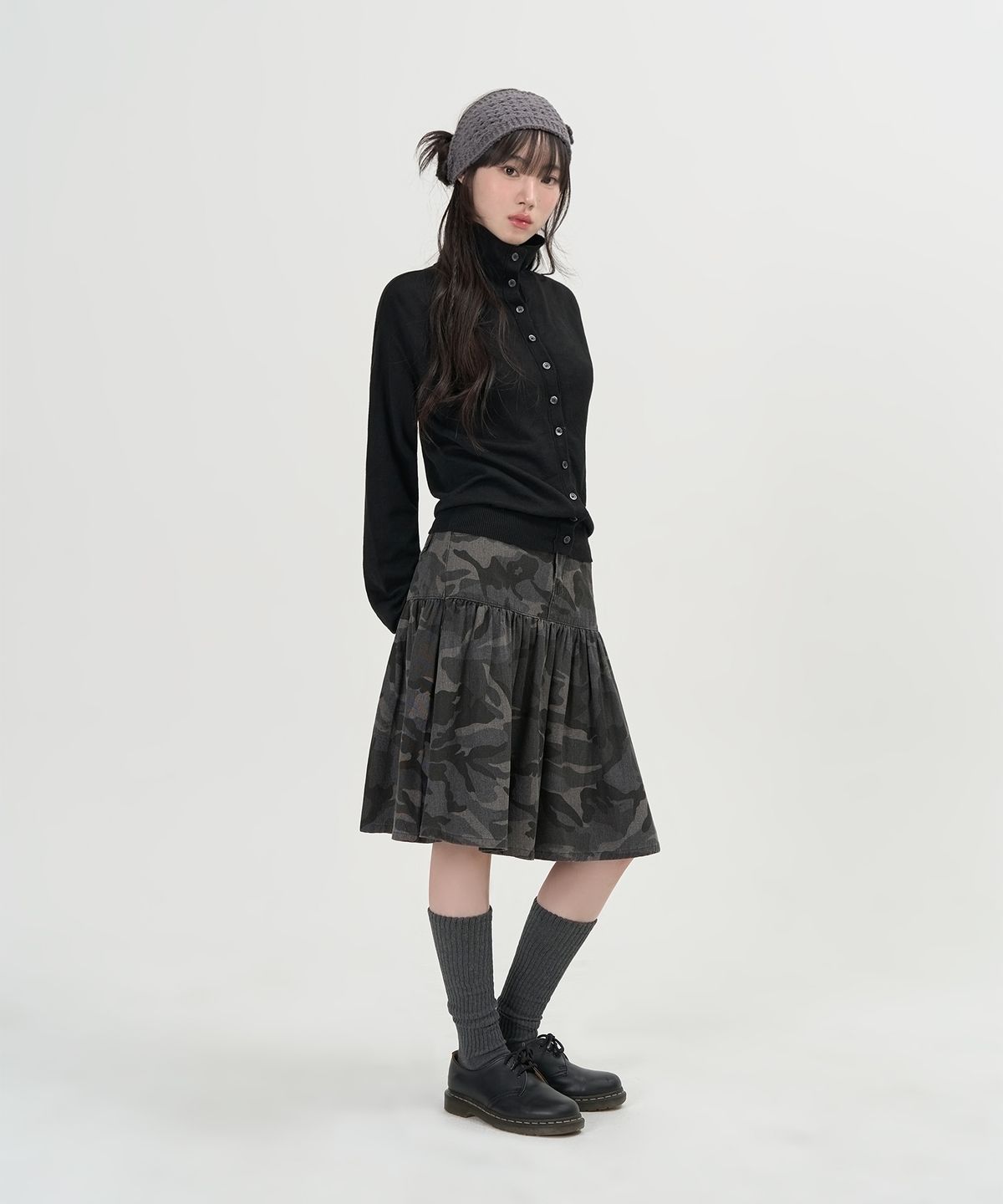 토피 우먼(TOFFEE WOMEN) W 소프트 하이넥 가디건 (BLACK)