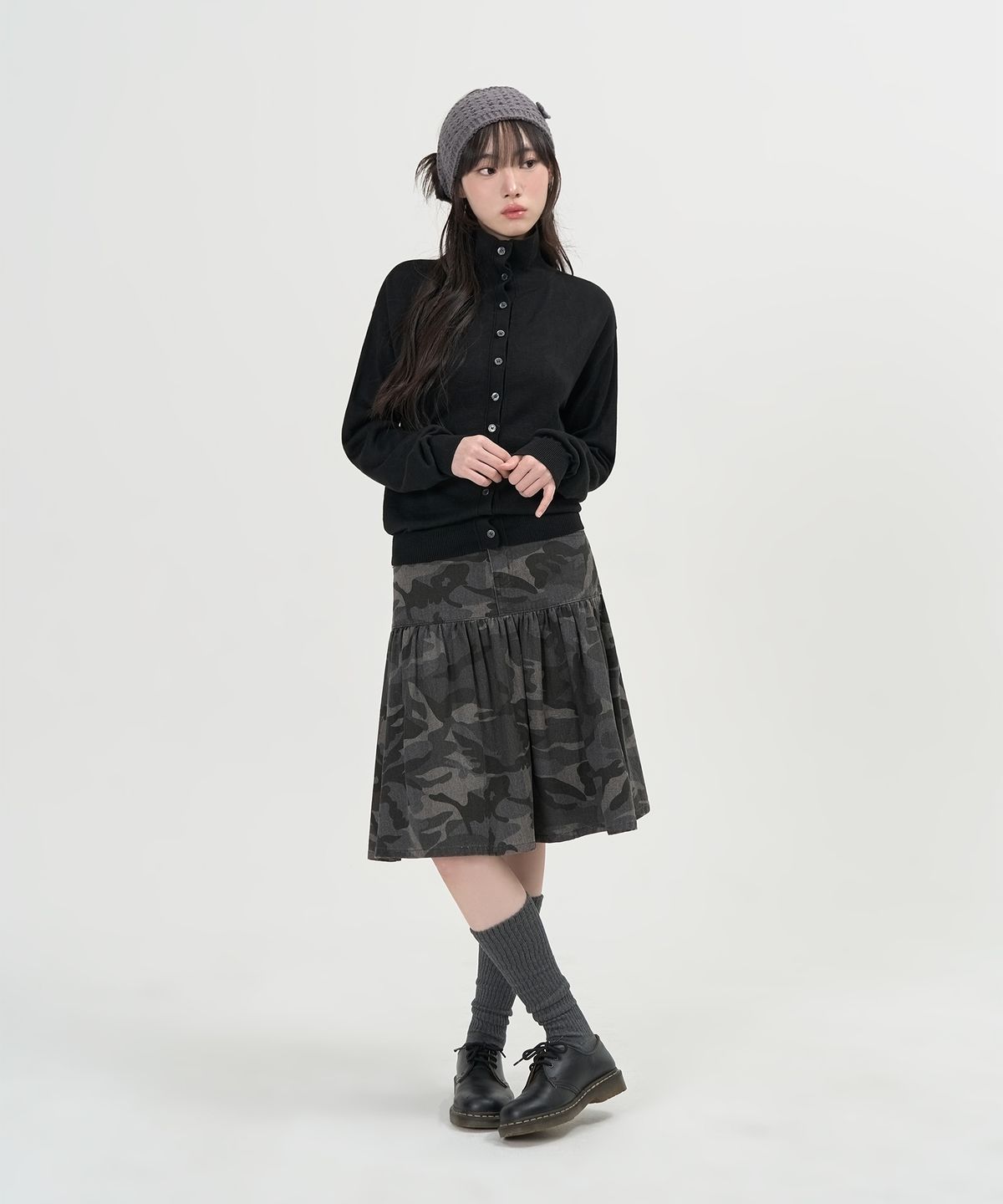 토피 우먼(TOFFEE WOMEN) W 소프트 하이넥 가디건 (BLACK)