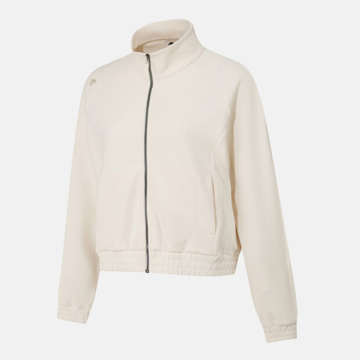 데상트(DESCENTE) 우먼스 자카드 트레이닝 집업 자켓 크림 SR122PFT21