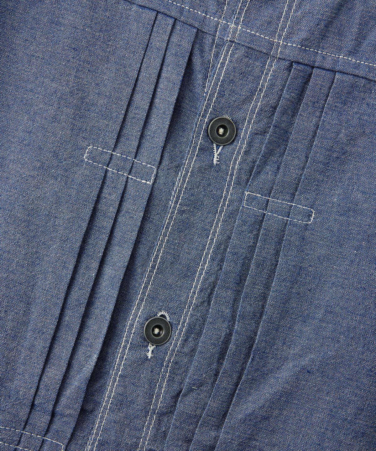 아웃스탠딩(OUTSTANDING) TRIPLE PLEATS JACKET_L.BLUE