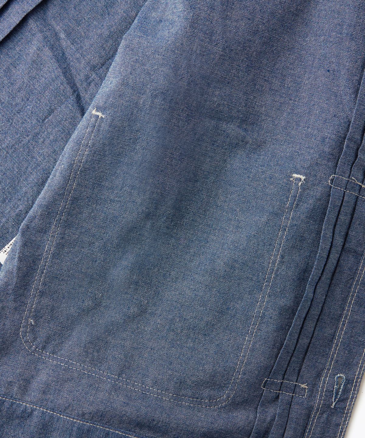 아웃스탠딩(OUTSTANDING) TRIPLE PLEATS JACKET_L.BLUE