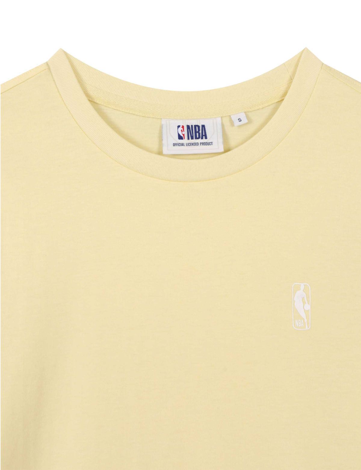 엔비에이(NBA) 스몰로고 반팔 티셔츠 라이트 옐로우