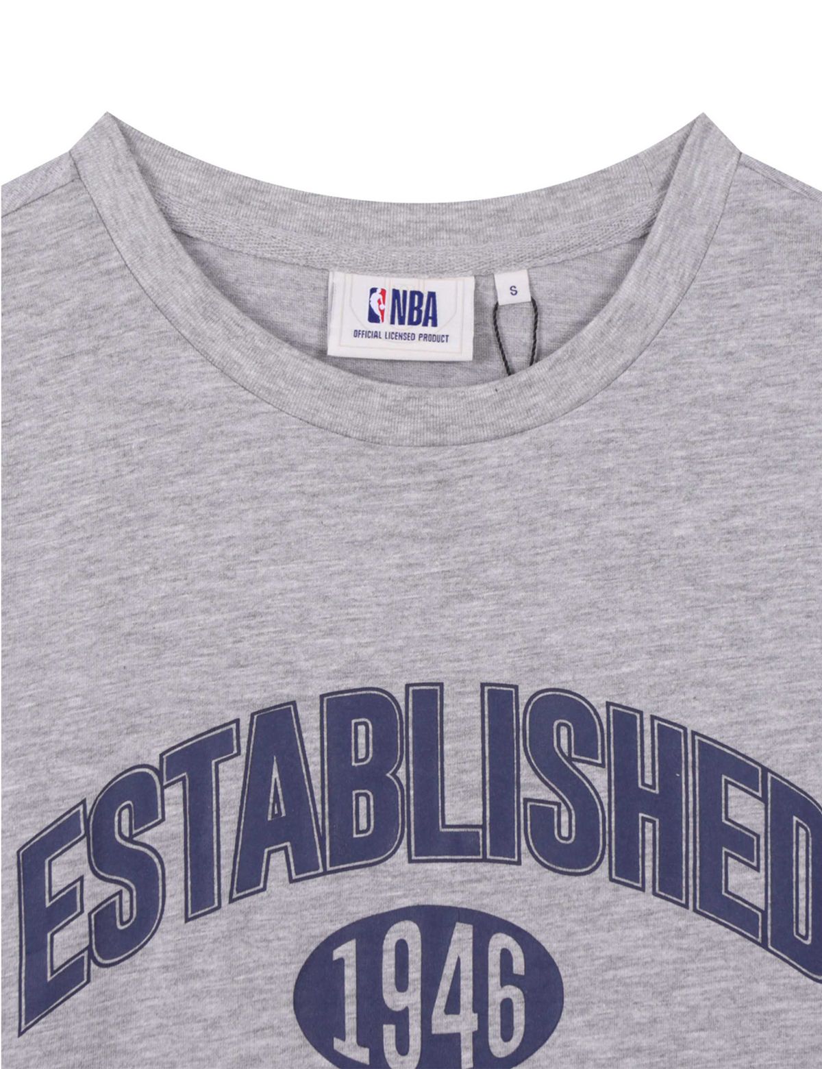 엔비에이(NBA) 빅 레터링 반팔 티셔츠 멜란지 그레이