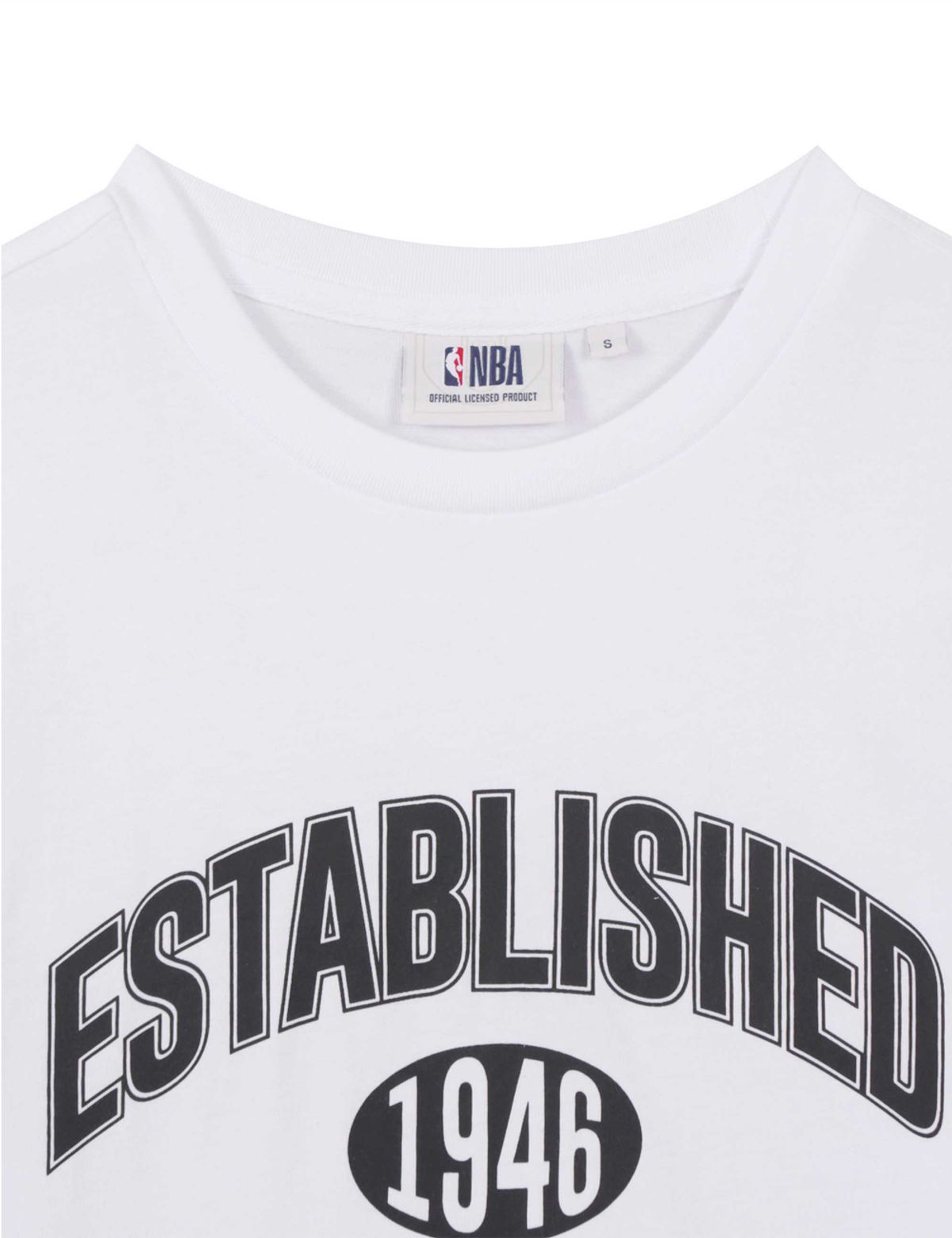 엔비에이(NBA) 빅 레터링 반팔 티셔츠 화이트