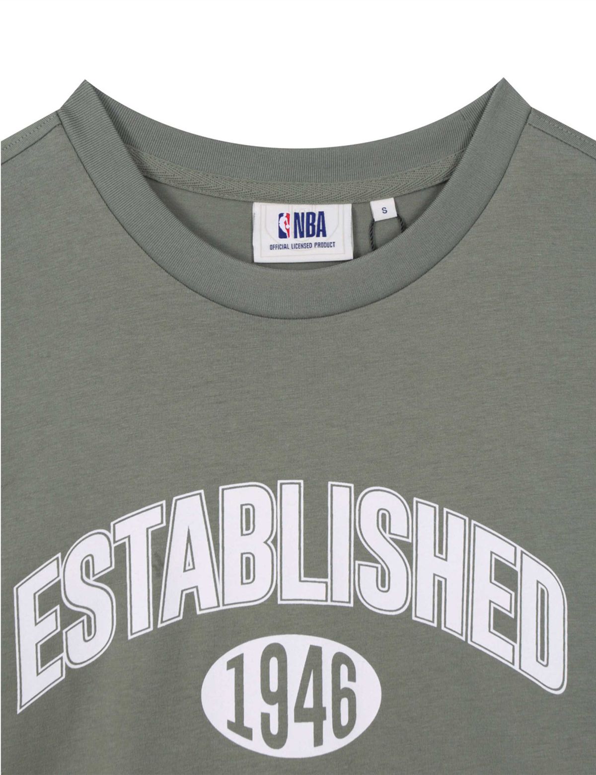 엔비에이(NBA) 빅 레터링 반팔 티셔츠 카키