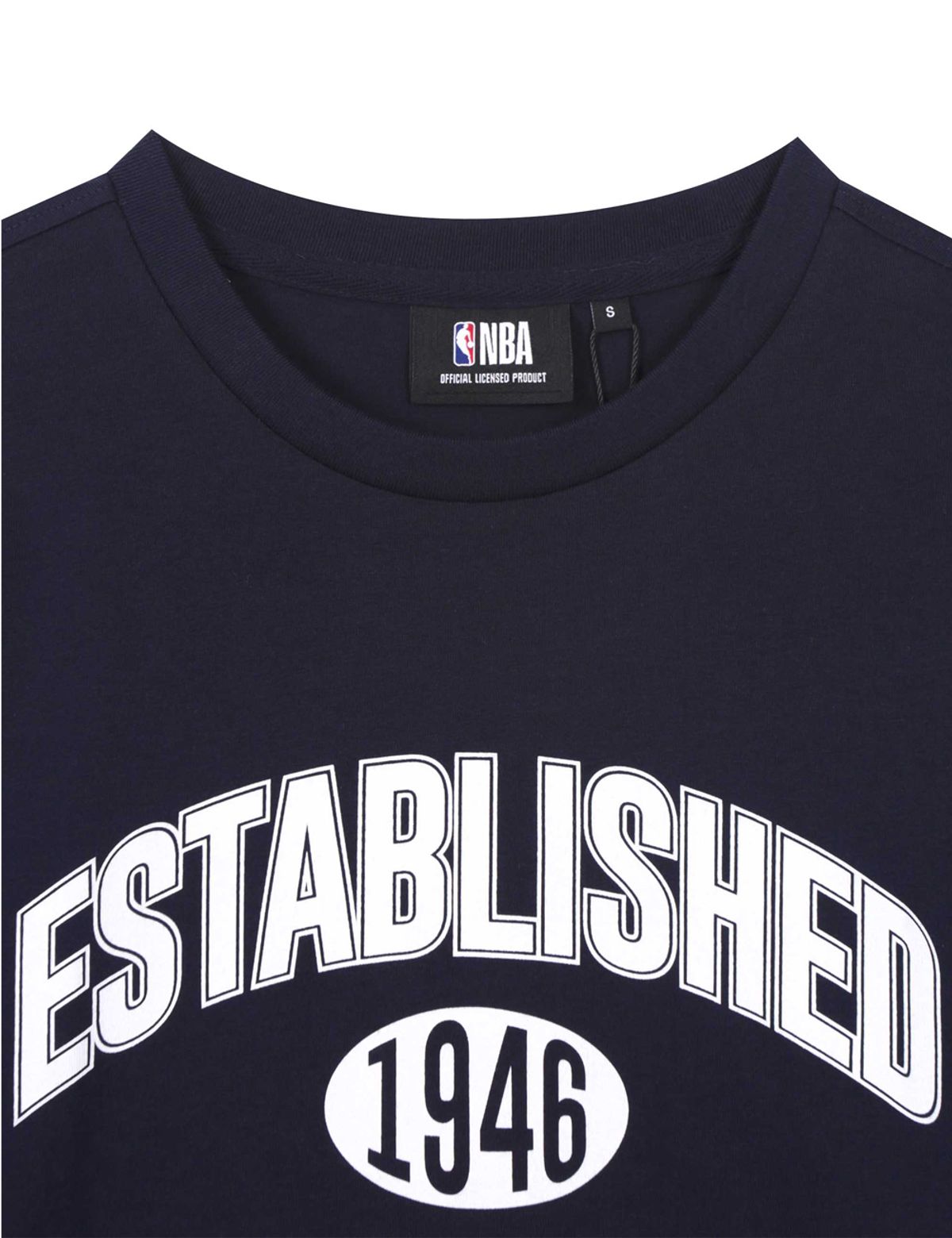 엔비에이(NBA) 빅 레터링 반팔 티셔츠 네이비