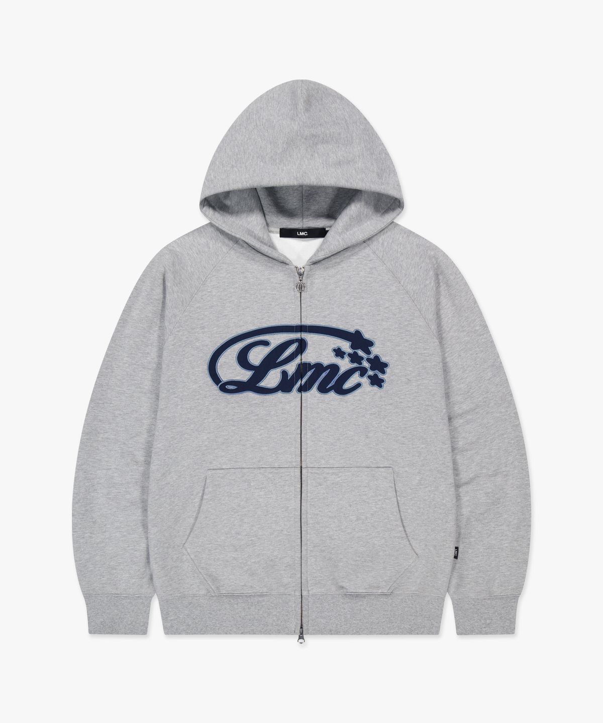 엘엠씨(LMC) STAR APPLIQUE LOGO ZIP-UP HOODIE heather gray
