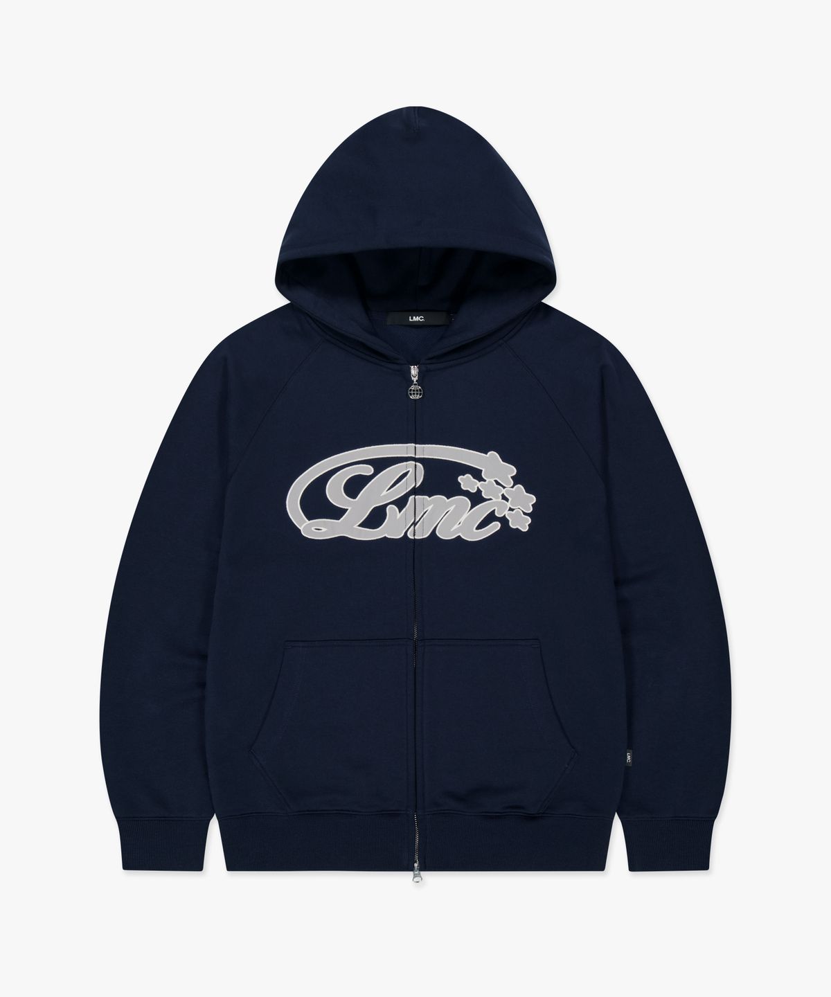 엘엠씨(LMC) STAR APPLIQUE LOGO ZIP-UP HOODIE navy