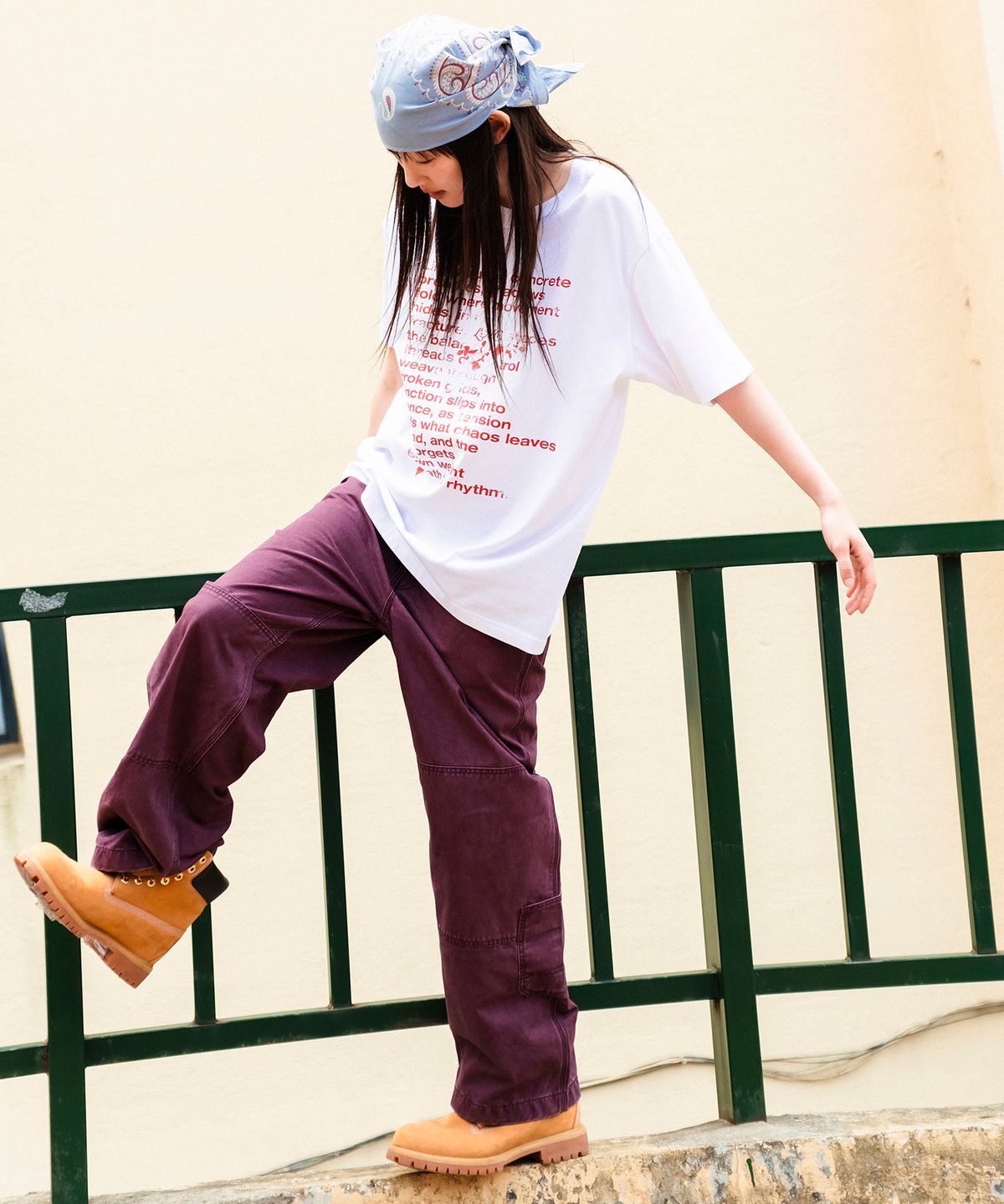 엘엠씨(LMC) POCKET DOUBLE KNEE WORK PANTS purple