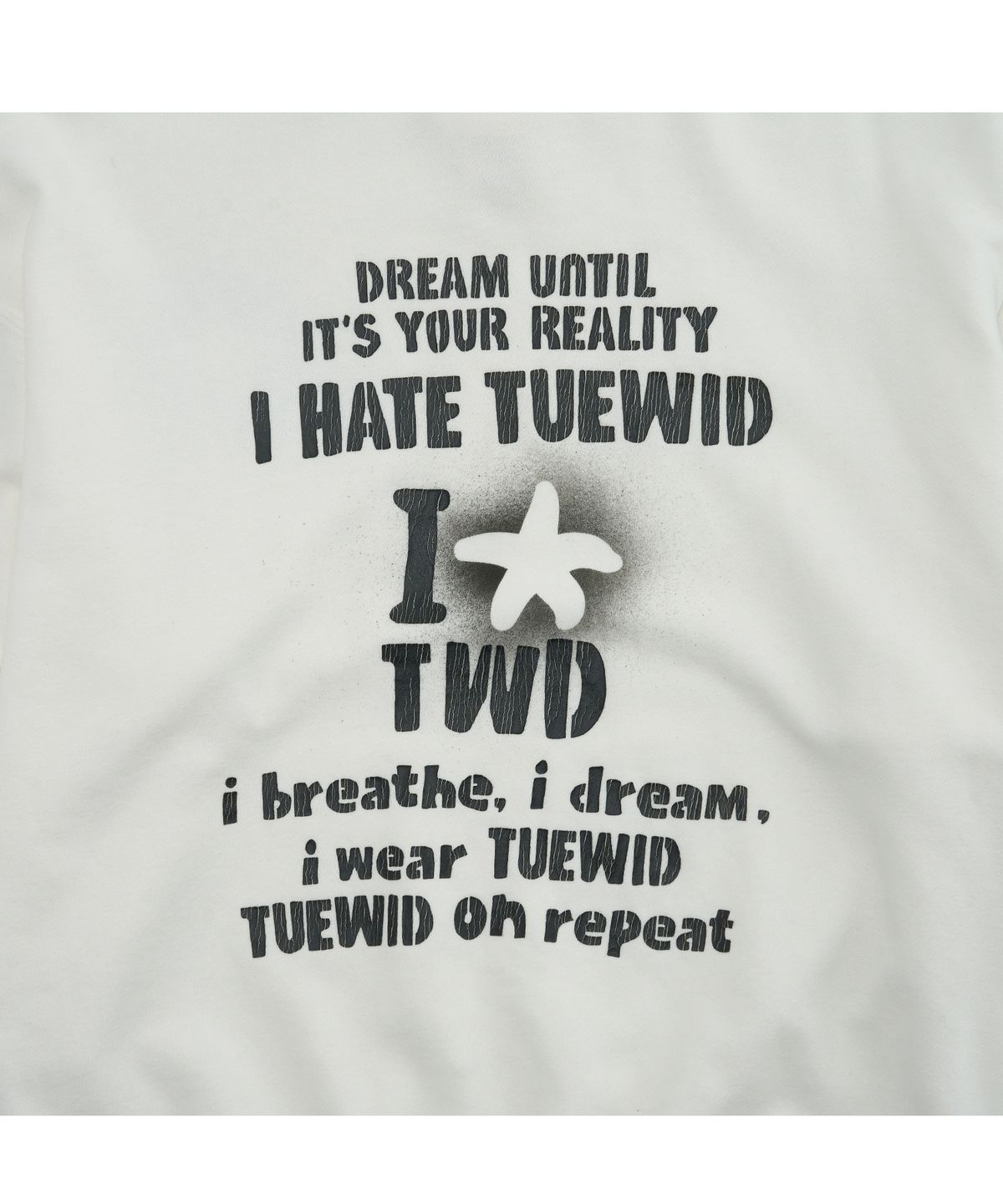 투위드(TUEWID) I hate TWD vintage Soft fleece sweatshirts in cream