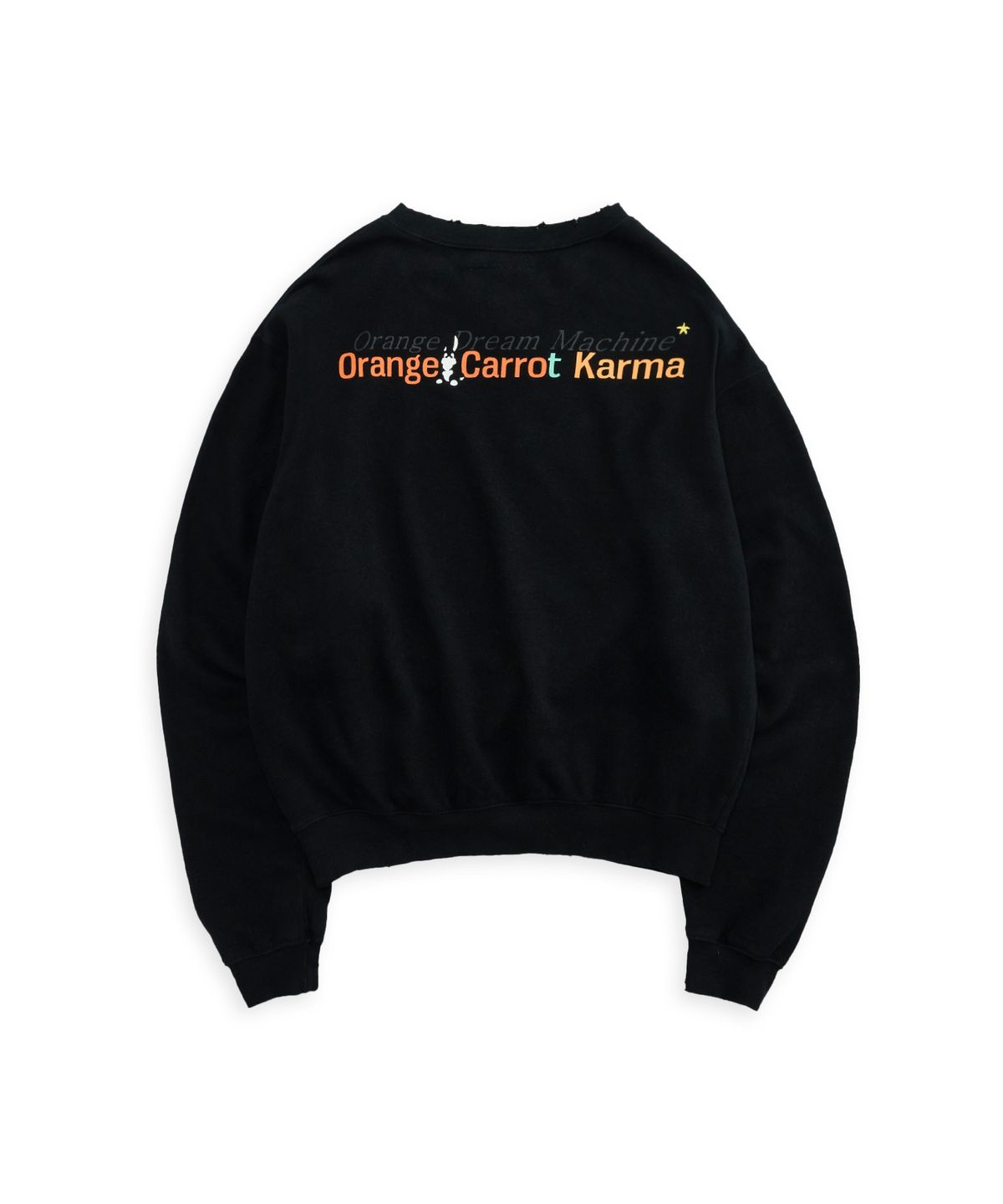 투위드(TUEWID) Bunny’s karma vintage Soft fleece sweatshirts in black