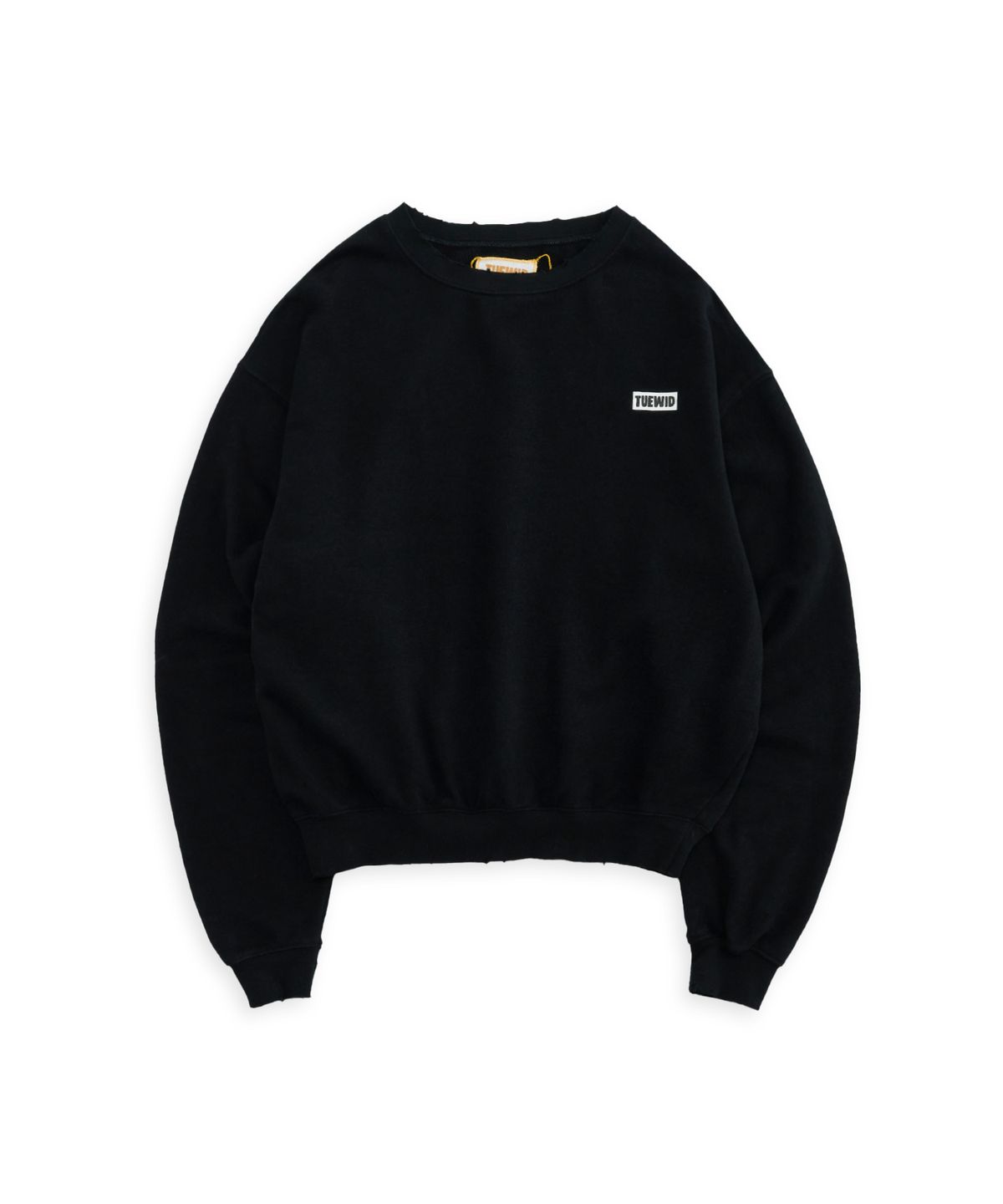 투위드(TUEWID) Bunny’s karma vintage Soft fleece sweatshirts in black