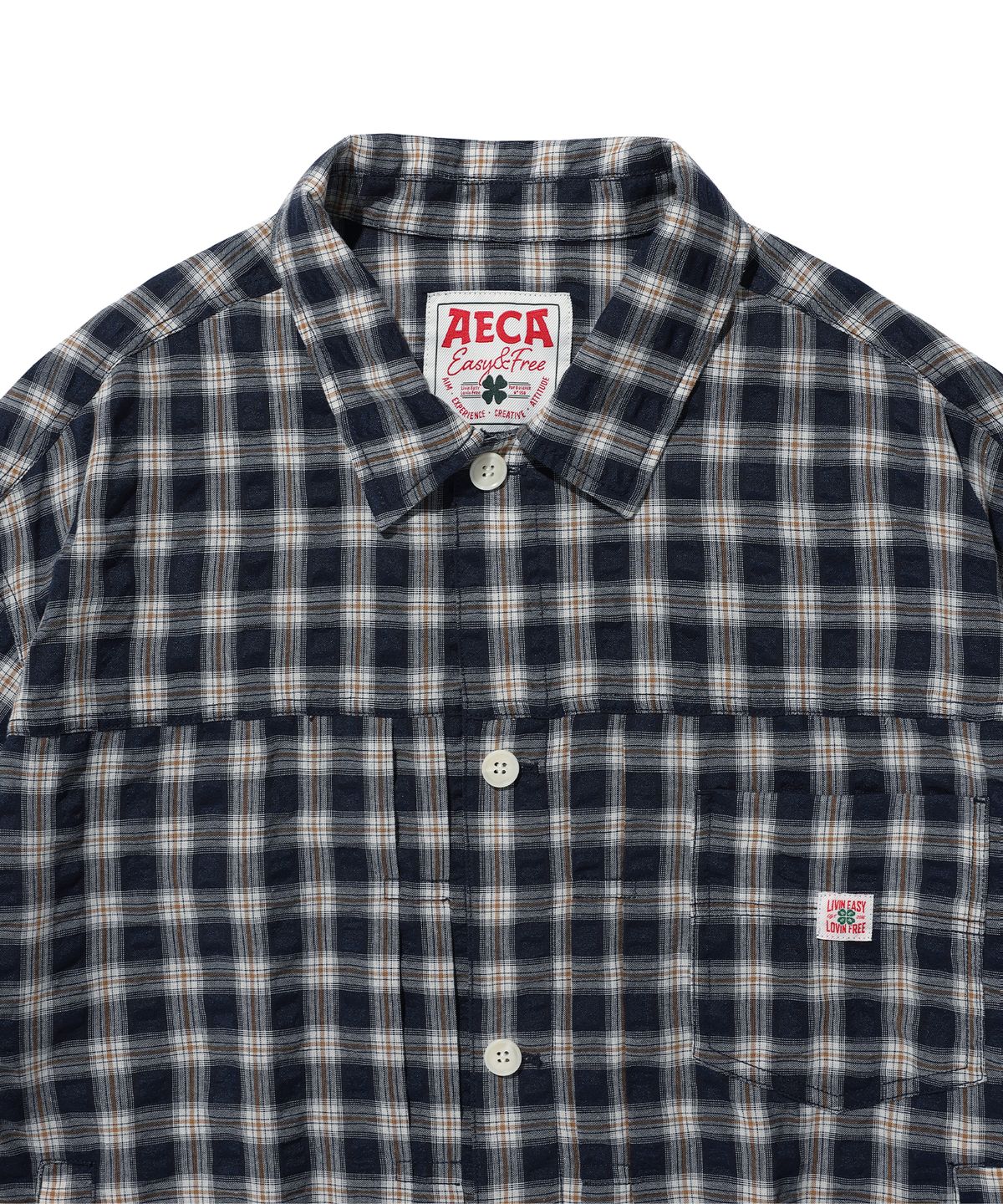에이카화이트(AECA) LIGHT CHECK TRUCKER-NAVY
