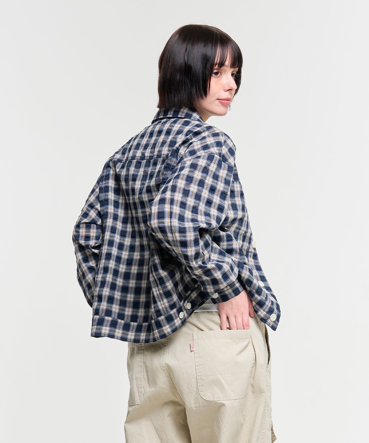 에이카화이트(AECA) LIGHT CHECK TRUCKER-NAVY