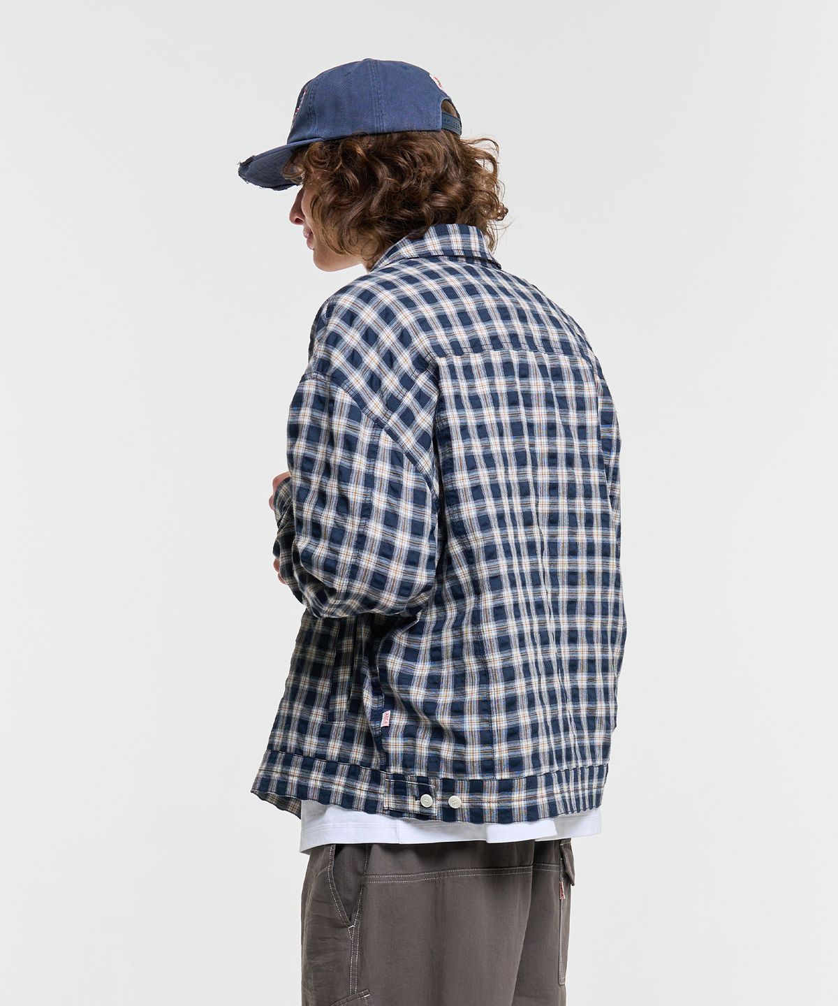에이카화이트(AECA) LIGHT CHECK TRUCKER-NAVY