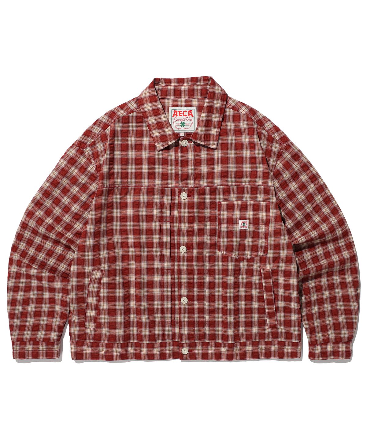 에이카화이트(AECA) LIGHT CHECK TRUCKER-BURGUNDY