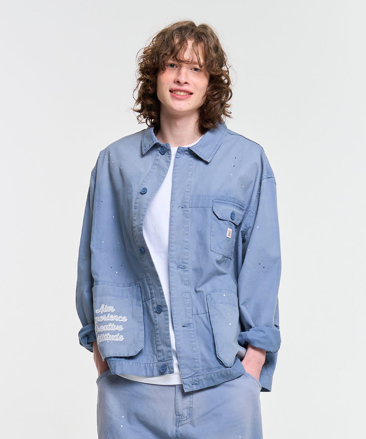 에이카화이트(AECA) WASHED 3 POCKET JACKET-BLUE