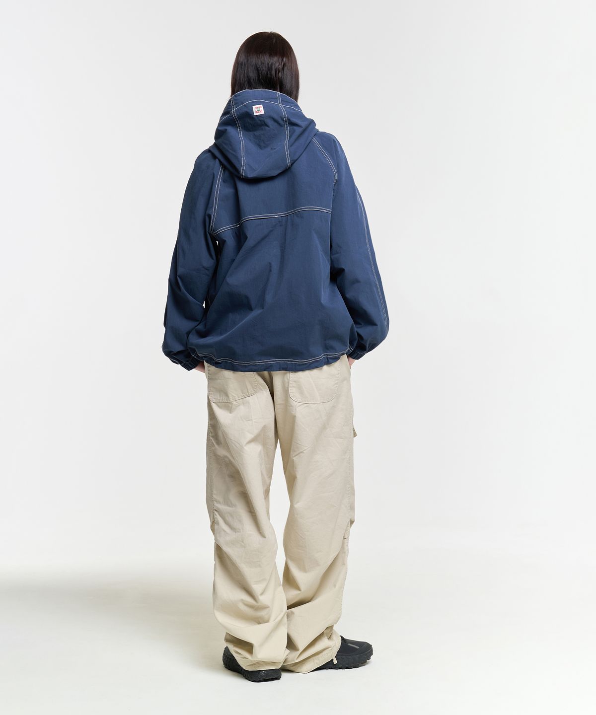 에이카화이트(AECA) STITCH HOODIE SPORTS JUMPER-NAVY
