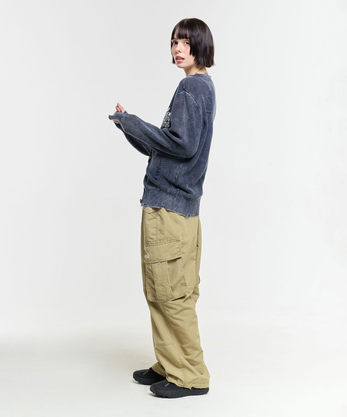 에이카화이트(AECA) RIPSTOP WASHING CARGO PANTS-BEIGE