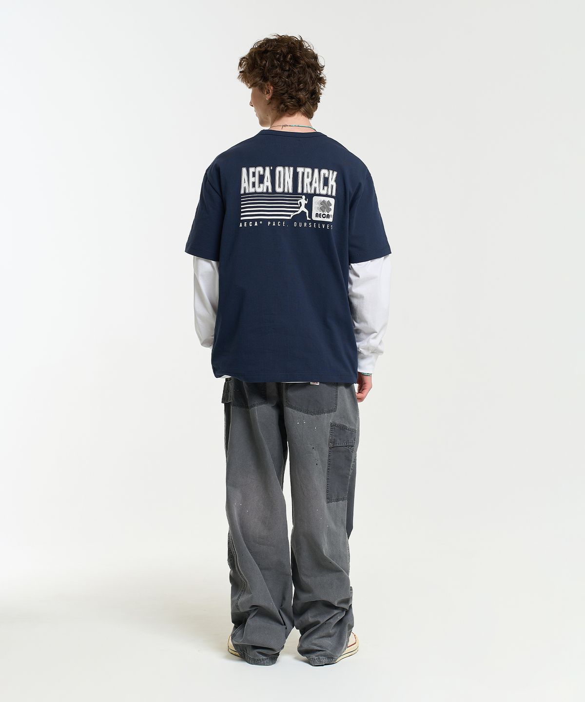 에이카화이트(AECA) WASHED PATCHWORK PANTS-CHARCOAL