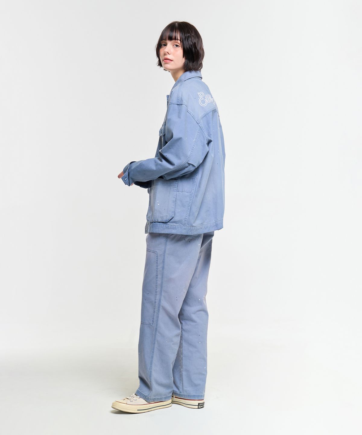 에이카화이트(AECA) WASHED PATCHWORK PANTS-BLUE