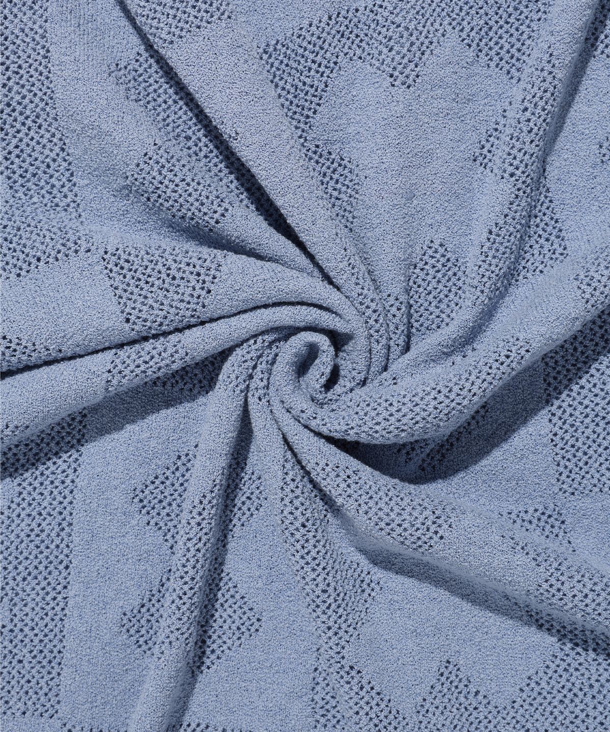 에이카화이트(AECA) CLOVER CROCHET HALF SLEEVE KNIT CARDIGAN-LIGHT BLUE