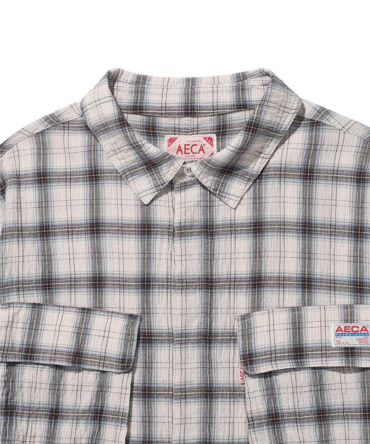 에이카화이트(AECA) FATIGUE CHECK SHIRTS-BEIGE