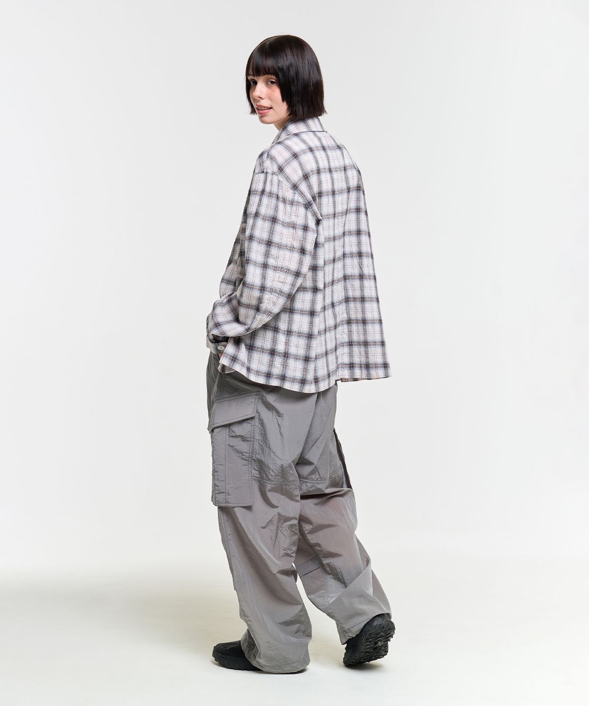에이카화이트(AECA) FATIGUE CHECK SHIRTS-BEIGE