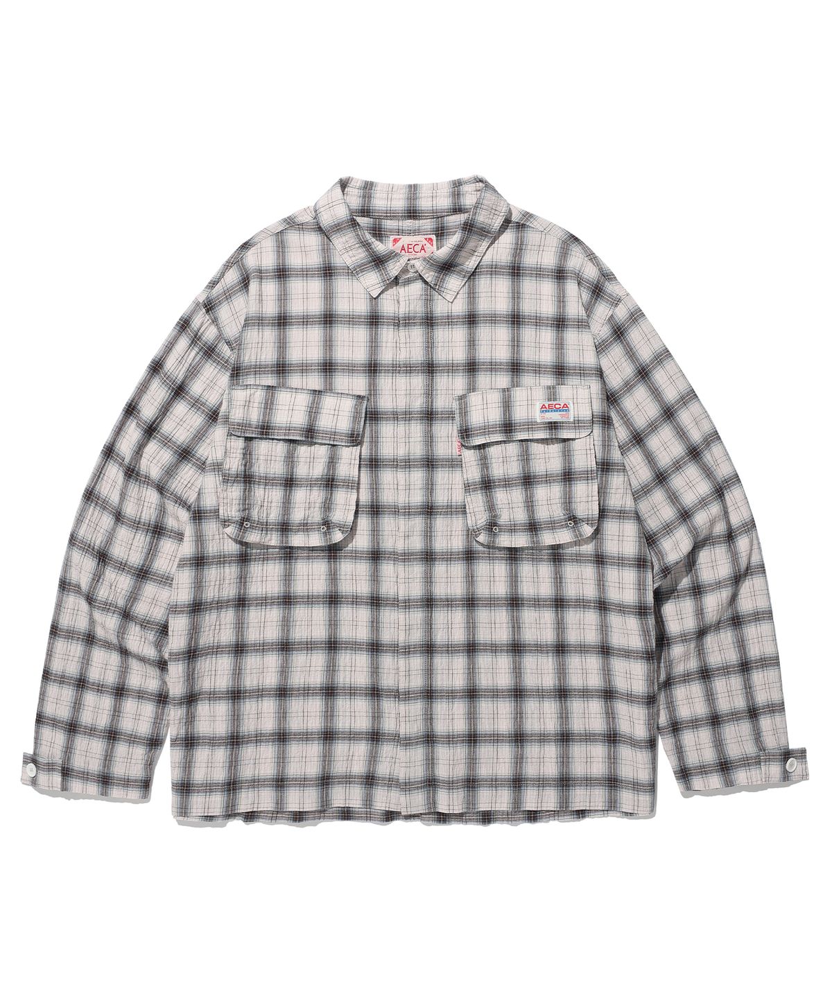 에이카화이트(AECA) FATIGUE CHECK SHIRTS-BEIGE