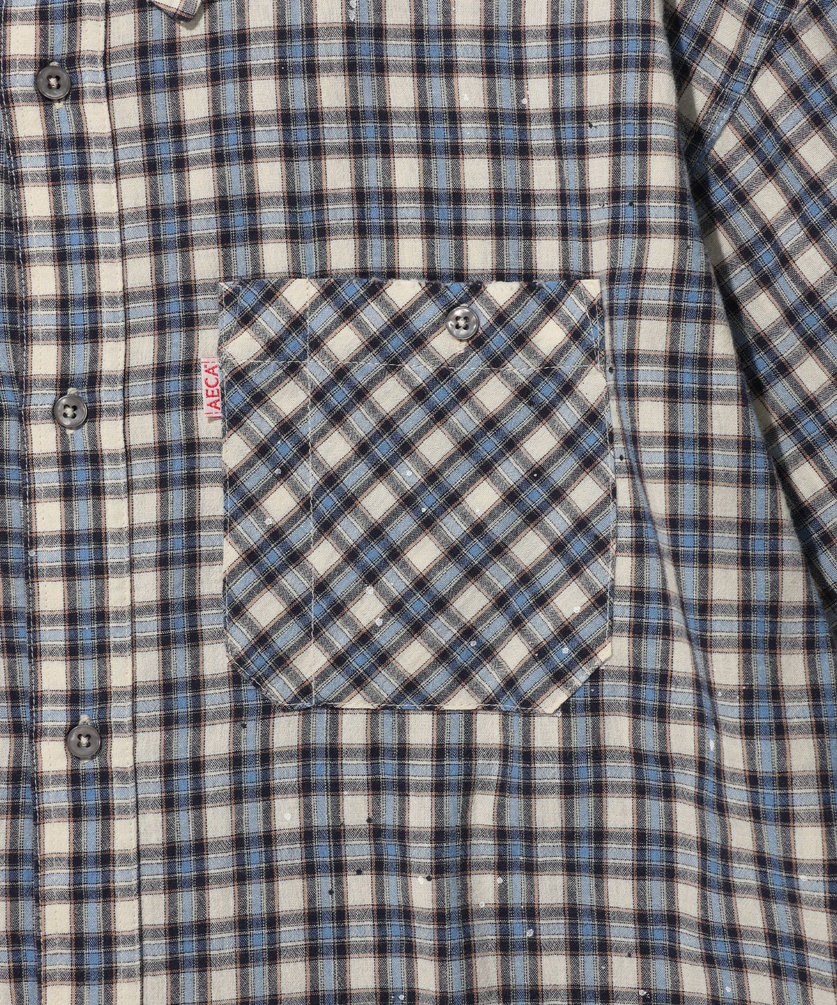 에이카화이트(AECA) PAINTED CHECK SHIRT-BLUE