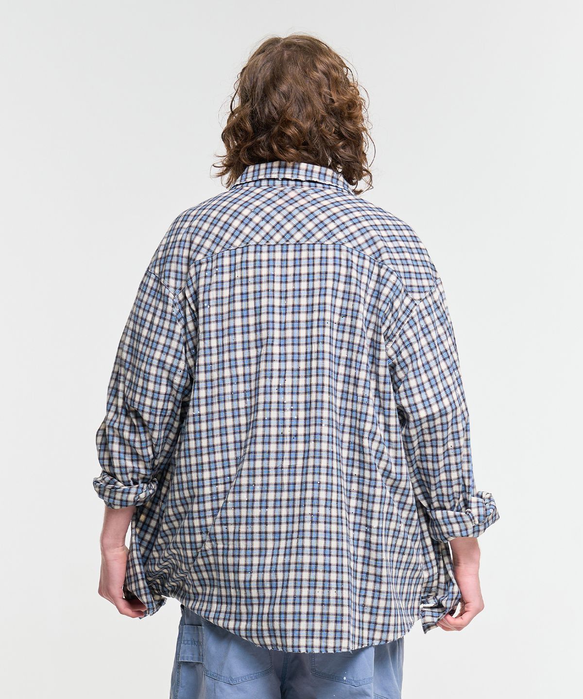 에이카화이트(AECA) PAINTED CHECK SHIRT-BLUE