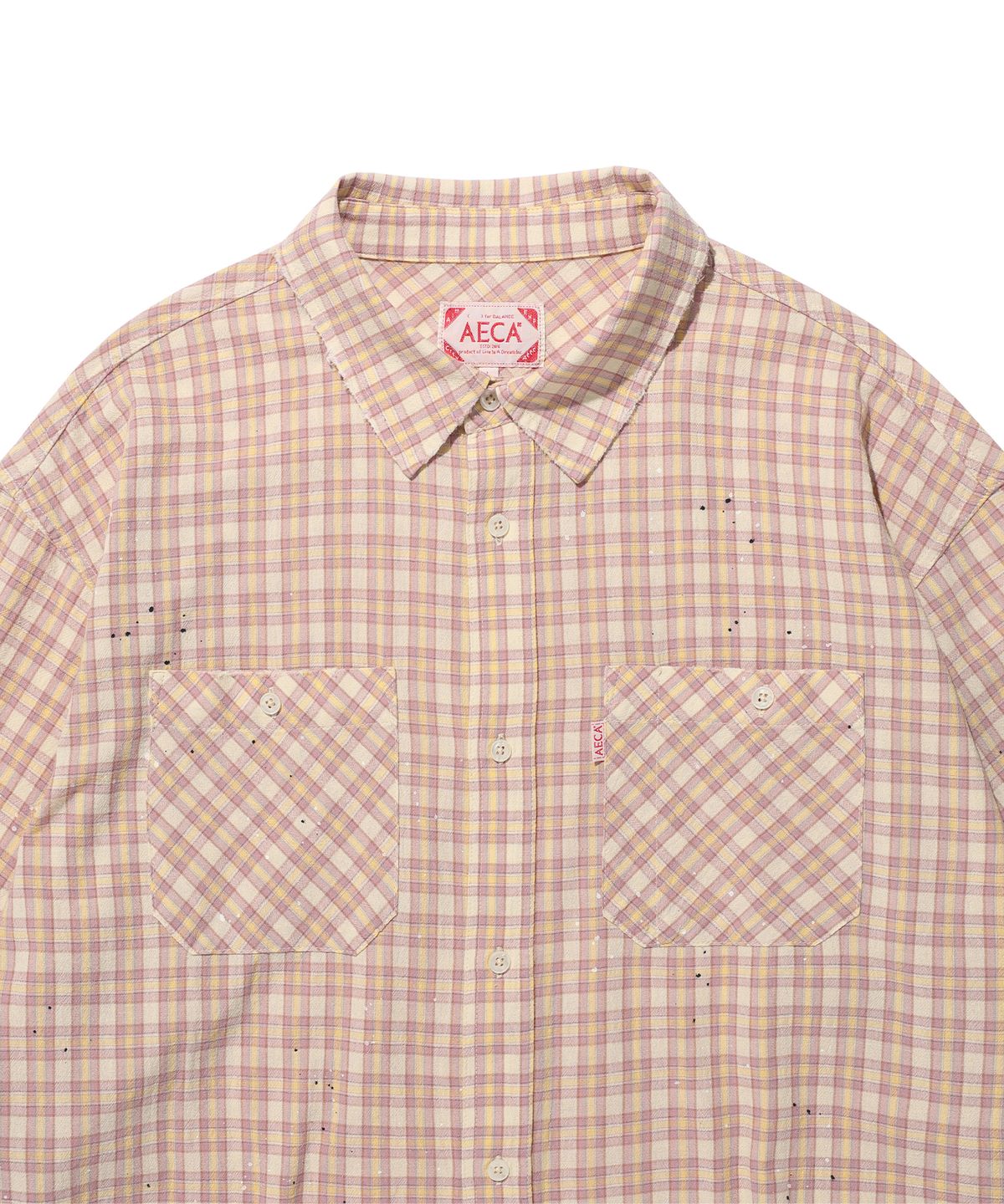 에이카화이트(AECA) PAINTED CHECK SHIRT-PINK
