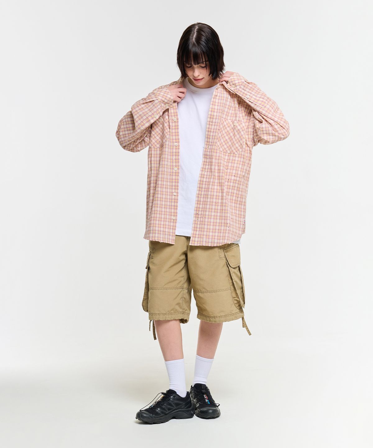 에이카화이트(AECA) PAINTED CHECK SHIRT-PINK